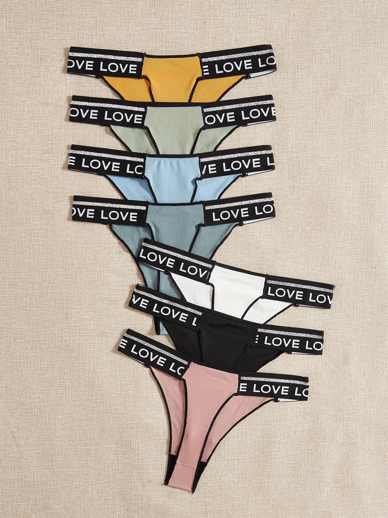 7pack Letter Graphic Panty Set