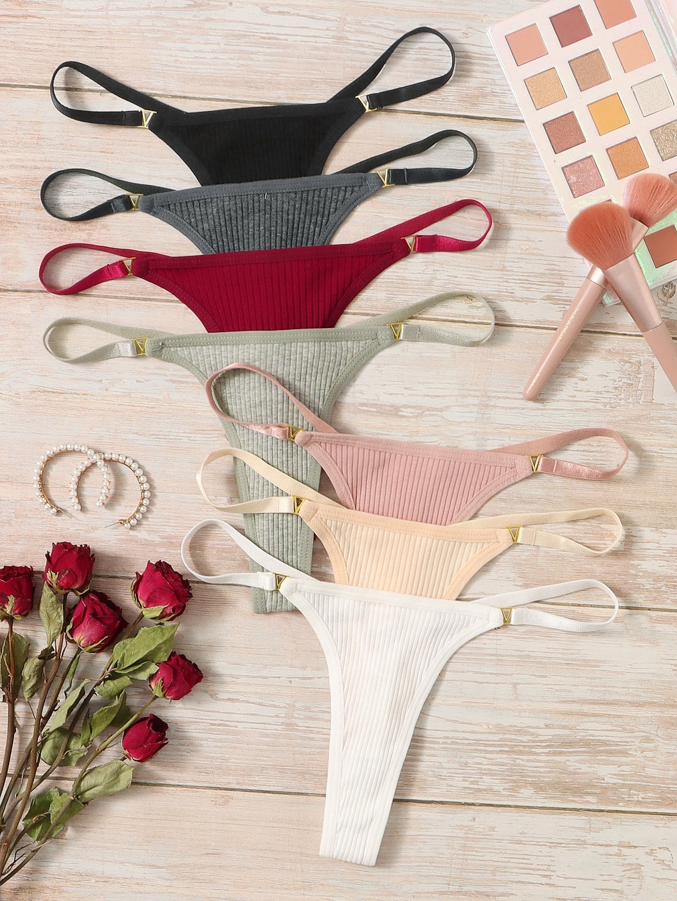 7pack Ribbed Knit Thong