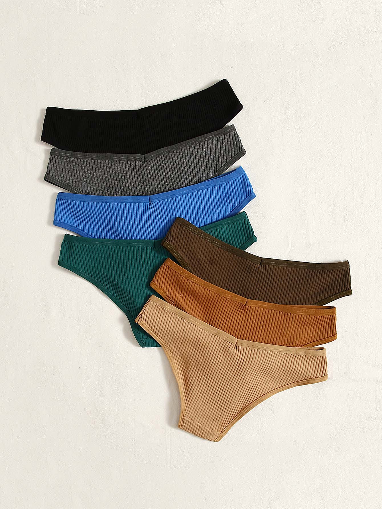 7pack Solid Rib Panty