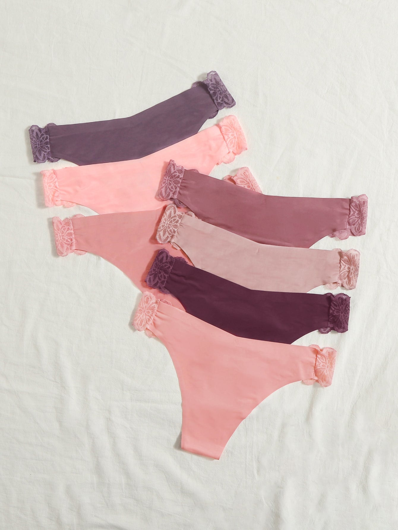 7pack Contrast Lace Panty Set