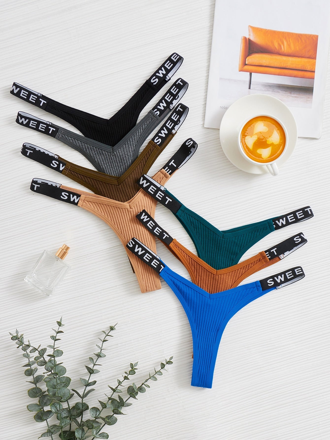 7pack Letter Tape Panty Set