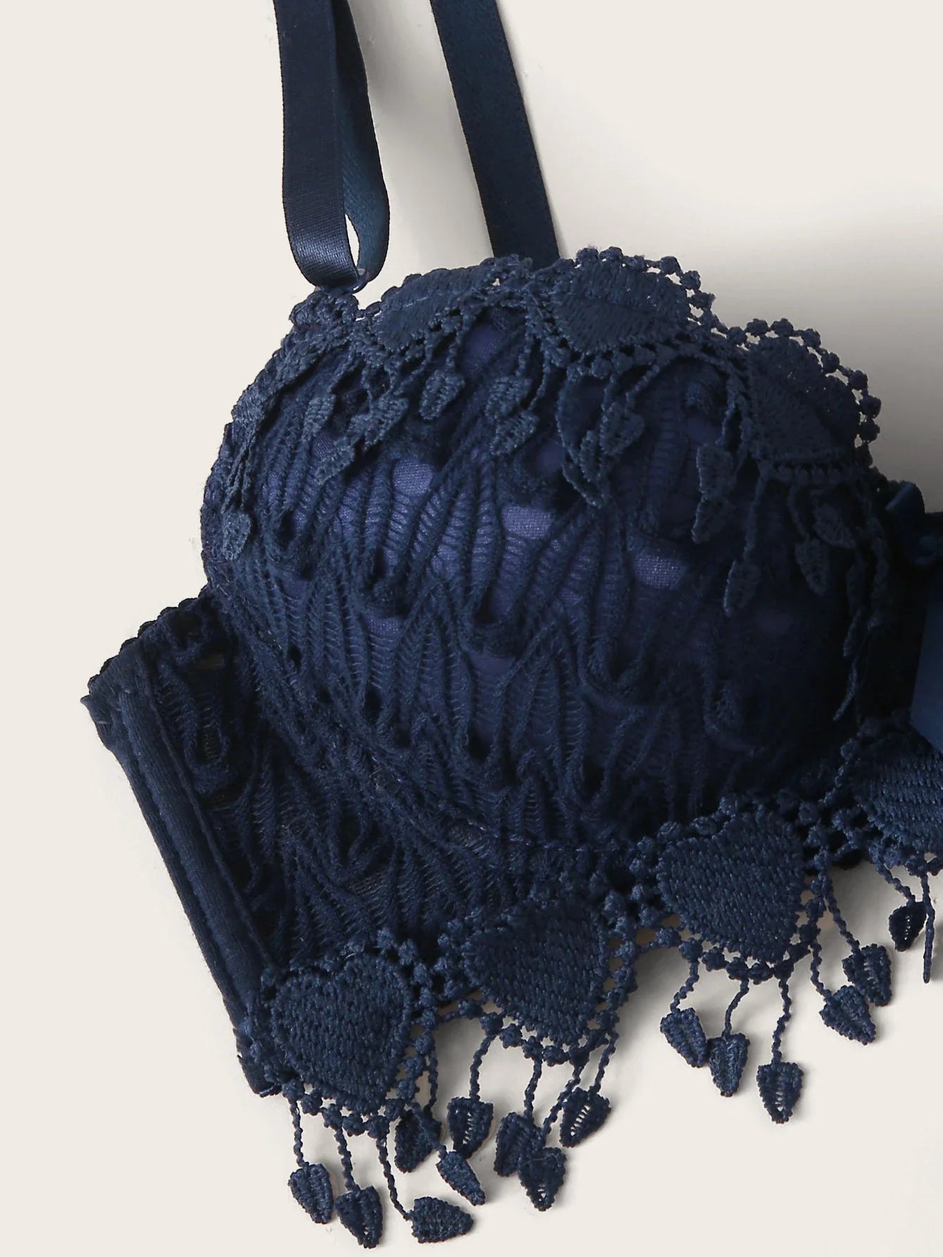 Crochet Trim Underwire Lingerie Set