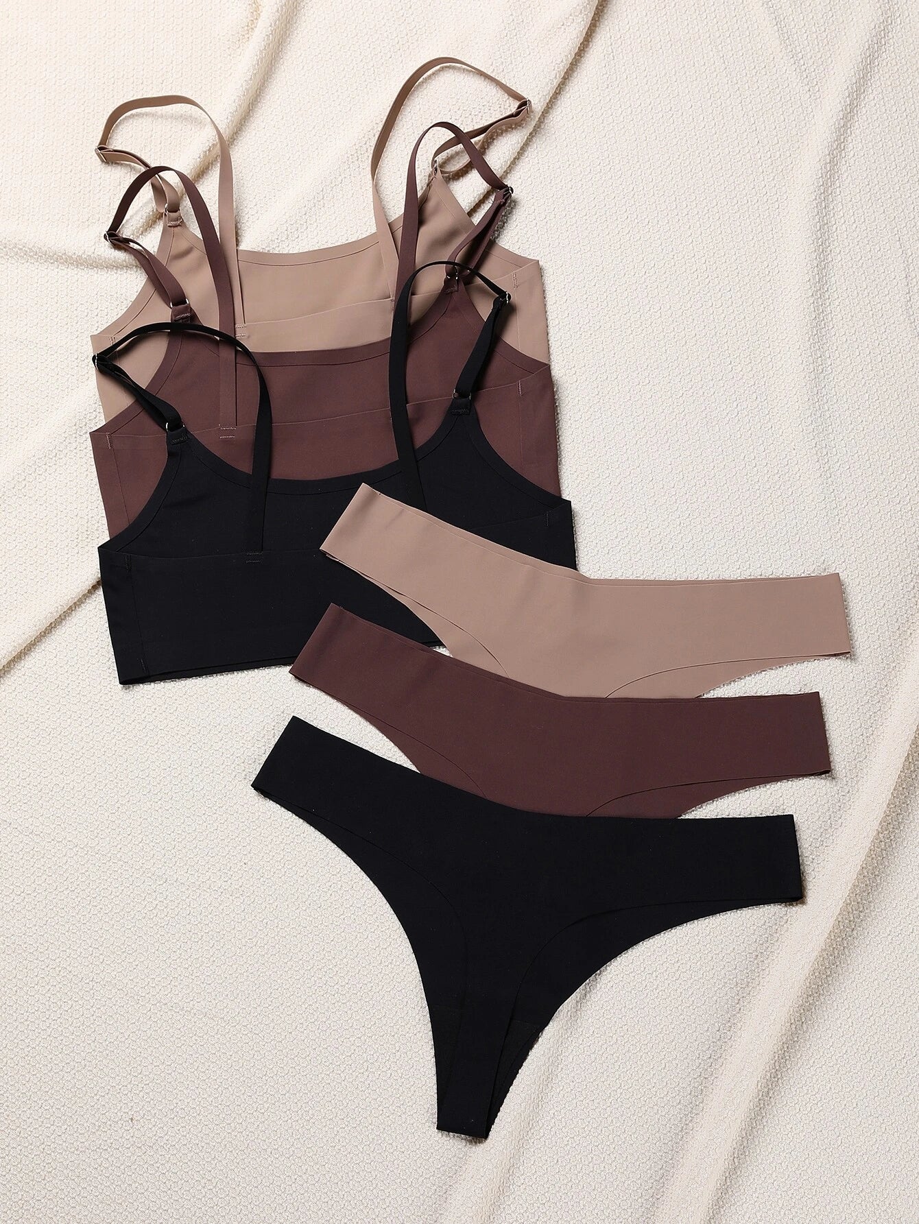 Basics 3packs Leopard Print Bra & Panty Lingerie Set