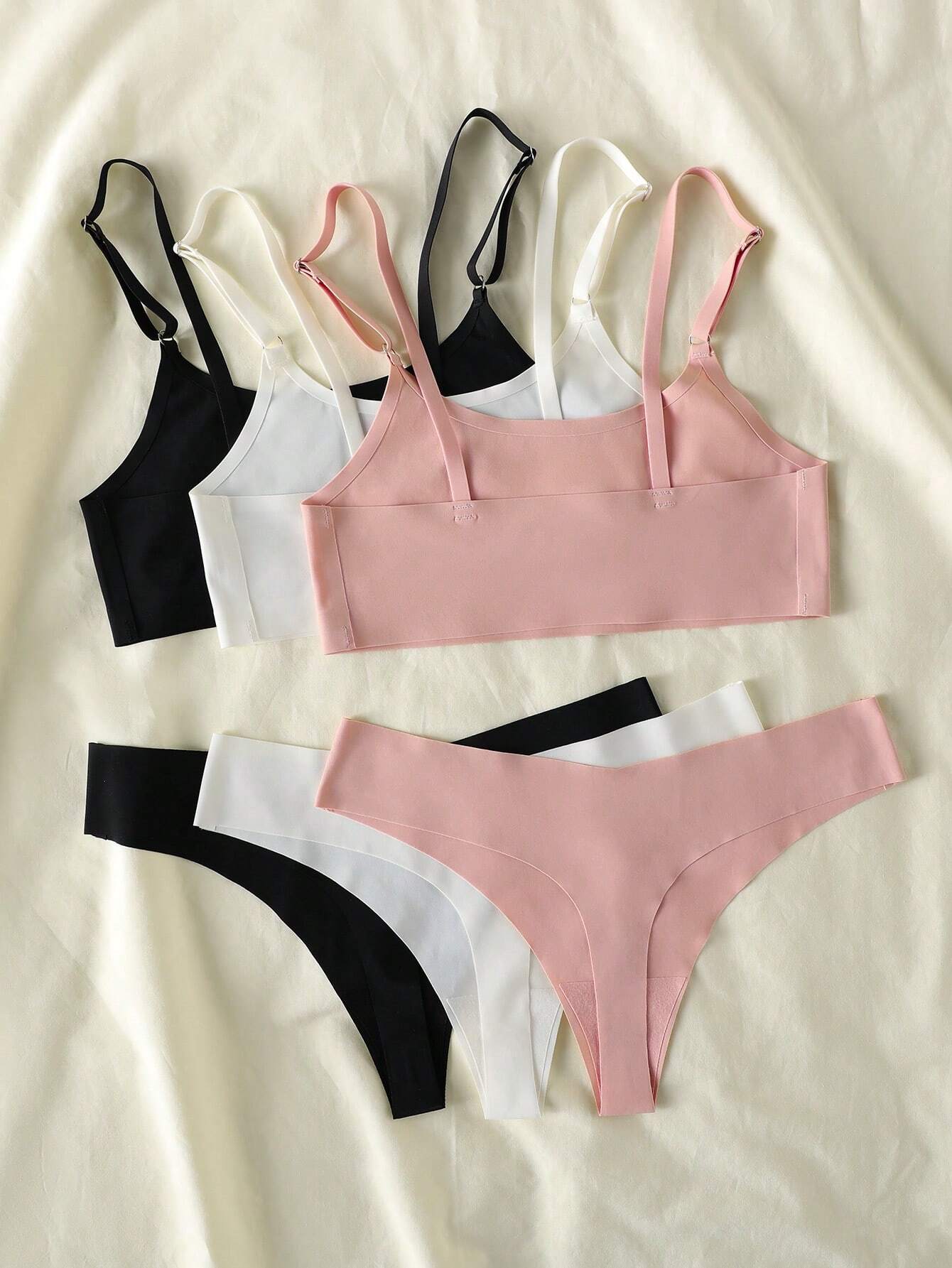 Basics 3packs Leopard Print Bra & Panty Lingerie Set