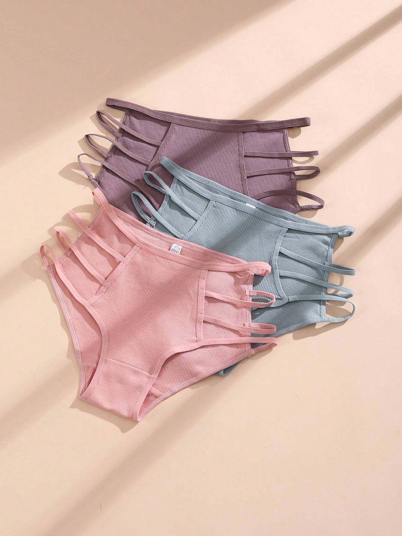 6pcs Women's Triangle Panties, Sexy Breathable Comfortable Hollowed-Out Underwear