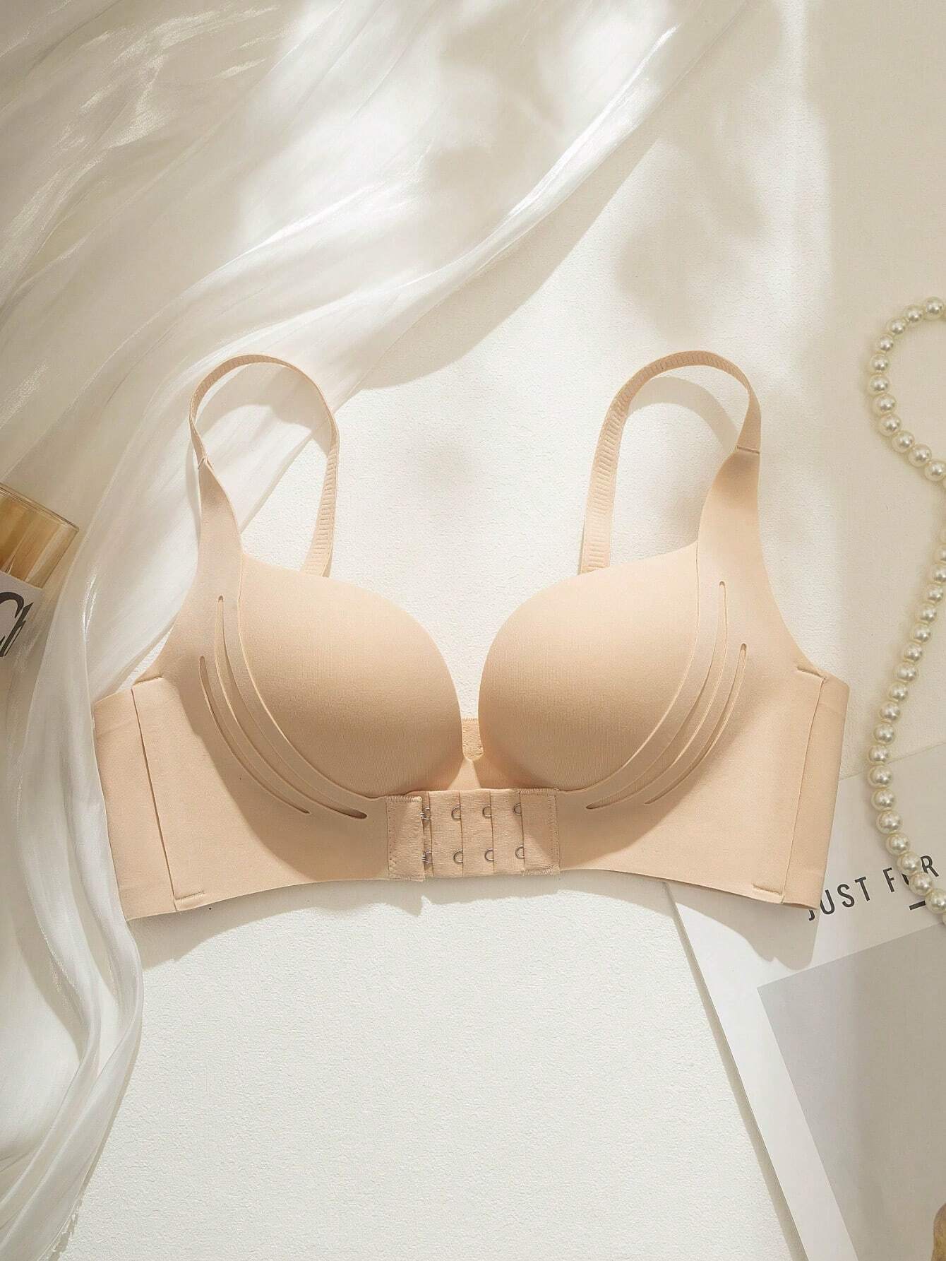 Women's Padded Underwire Bra - Enhances Cleavage For Small Bust Khaki