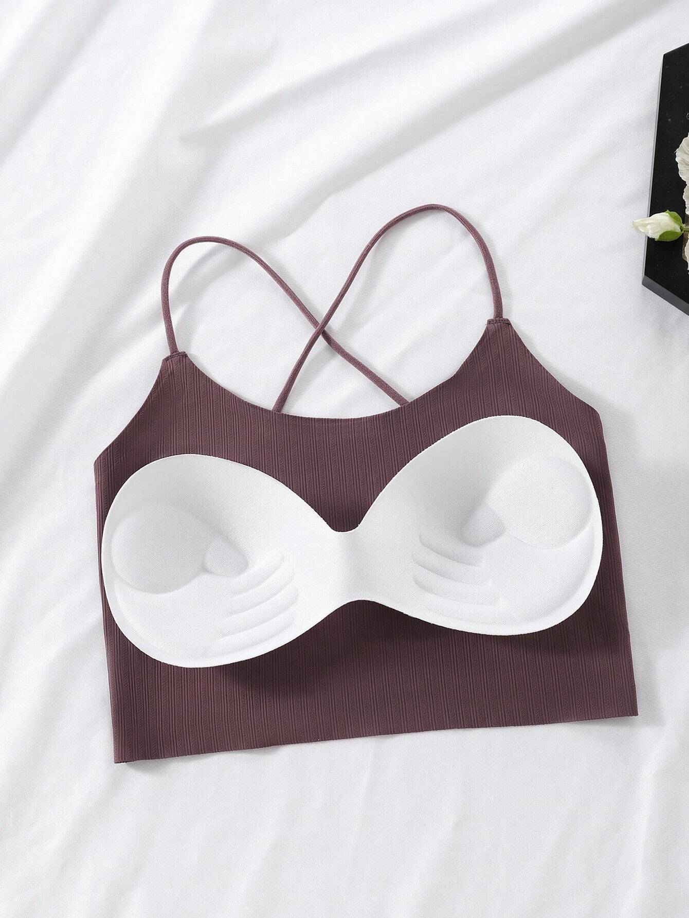 3pcs/Set Ice Silk Criss-Cross Backless Wireless Brassiere