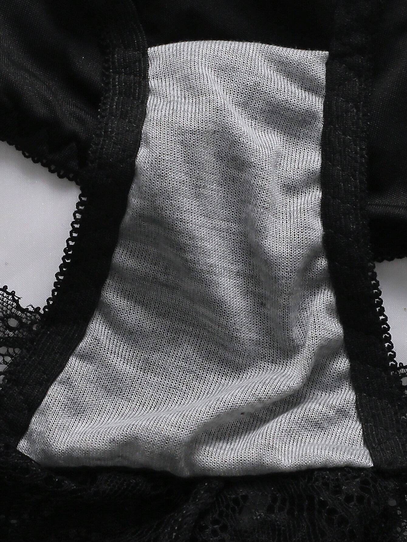 1Set Women's Lace Underwire Push Up Bra &Panties Set, Lingerie