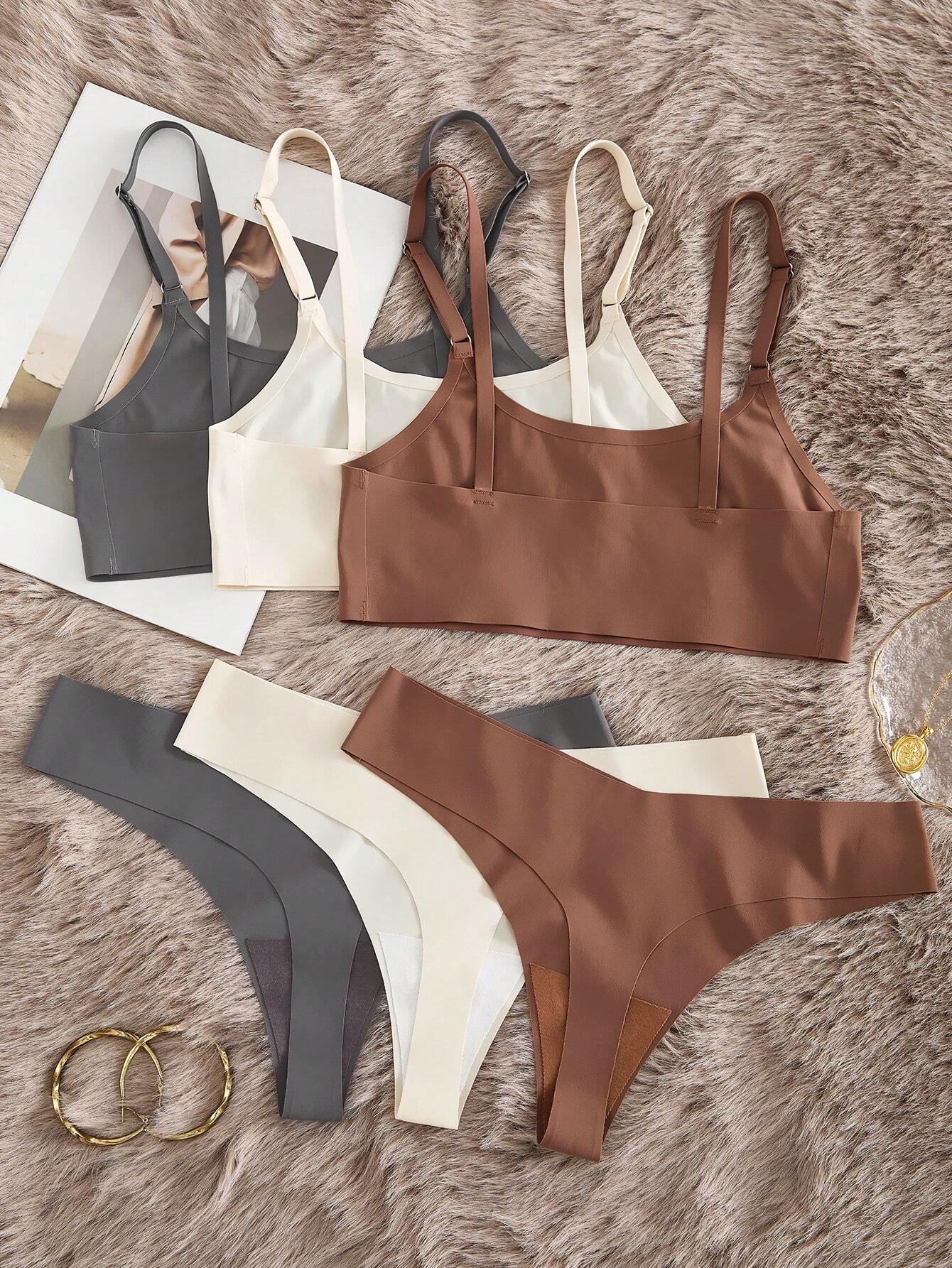 Basics 3packs Leopard Print Bra & Panty Lingerie Set