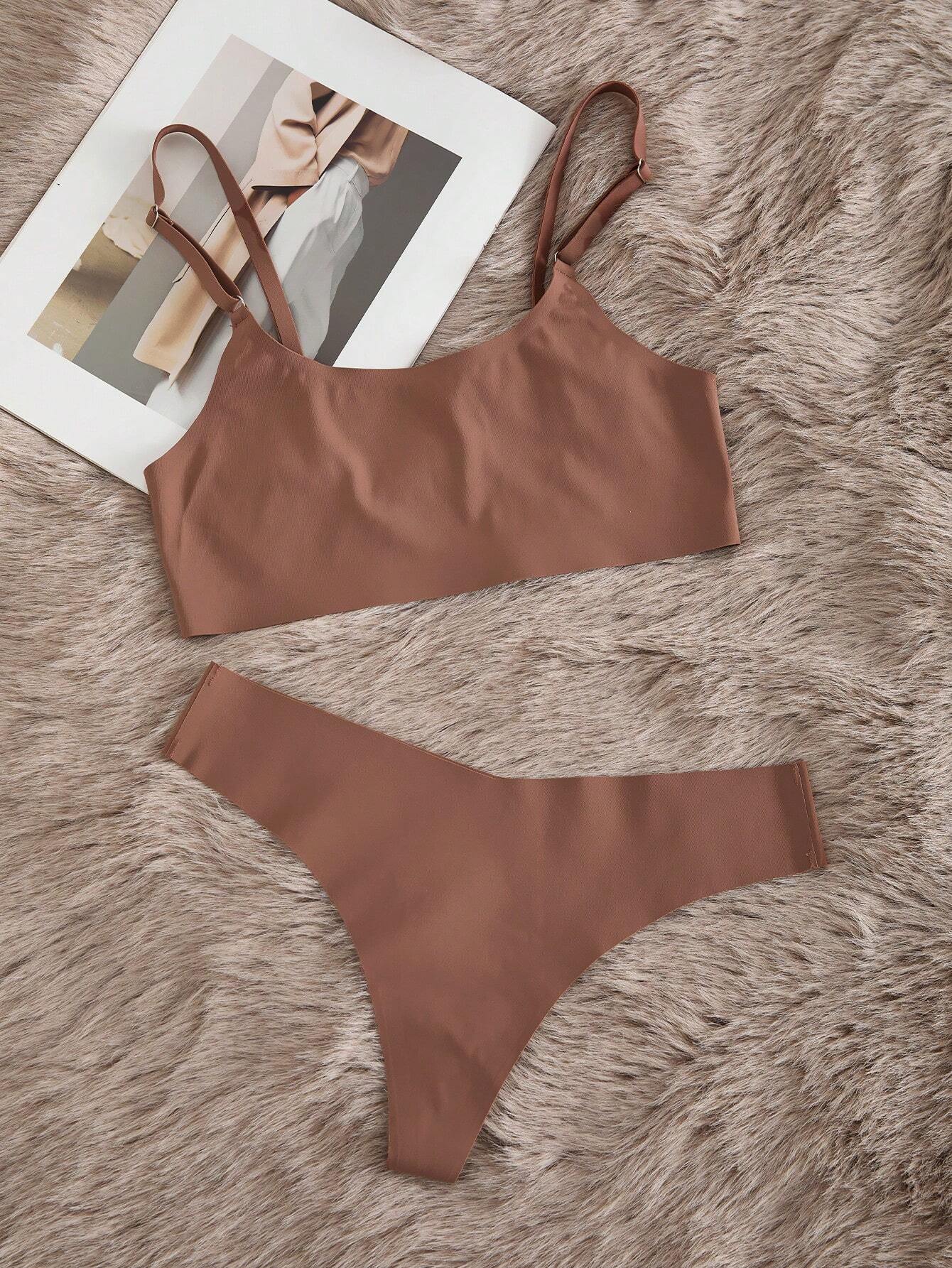 Basics 3packs Leopard Print Bra & Panty Lingerie Set