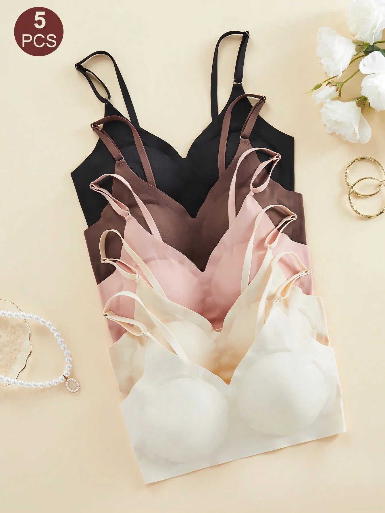 Basics Women Wireless Bra (5pcs/Pack) Multicolor 6