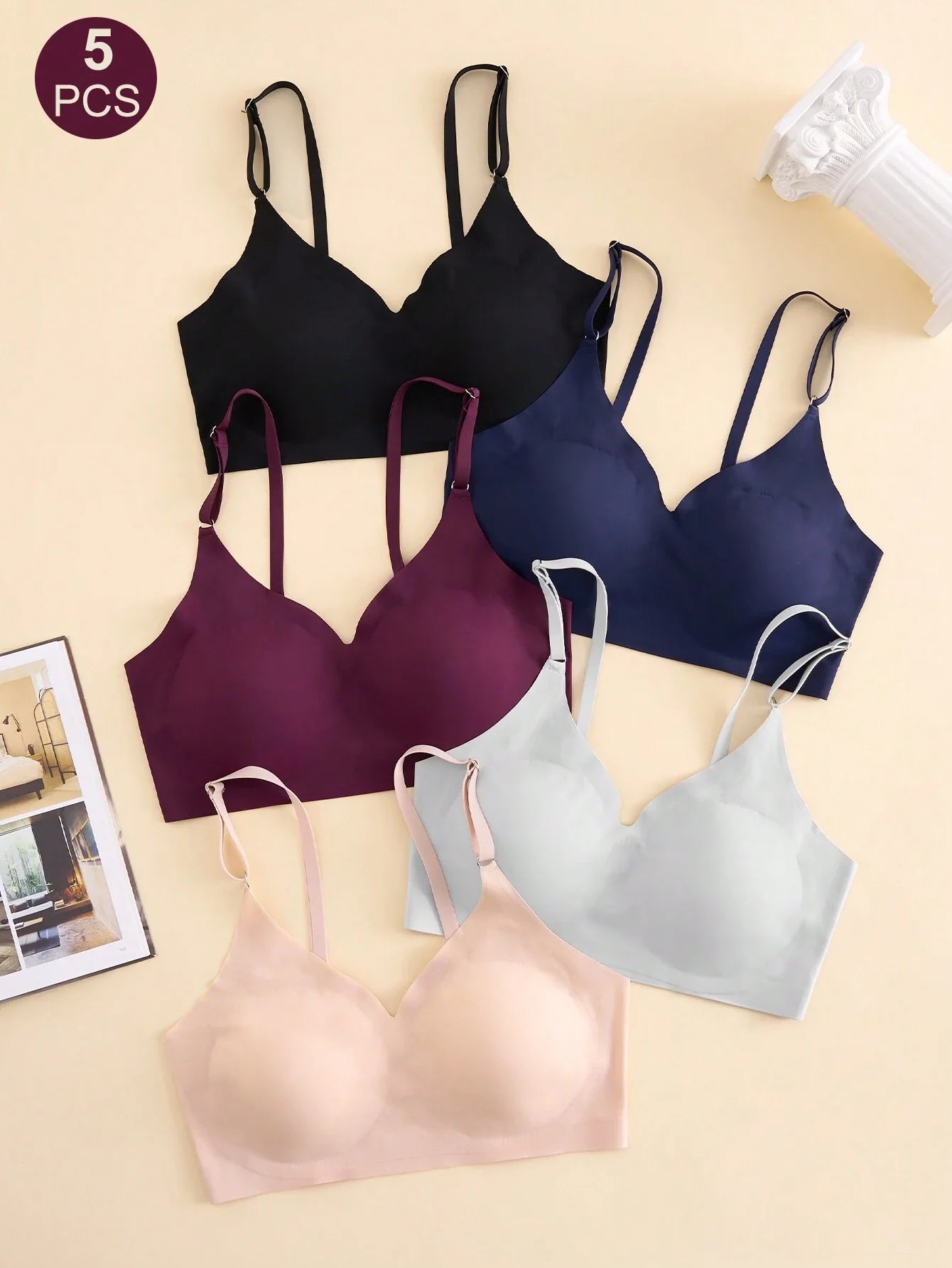 Basics Women Wireless Bra (5pcs/Pack) Multicolor 7