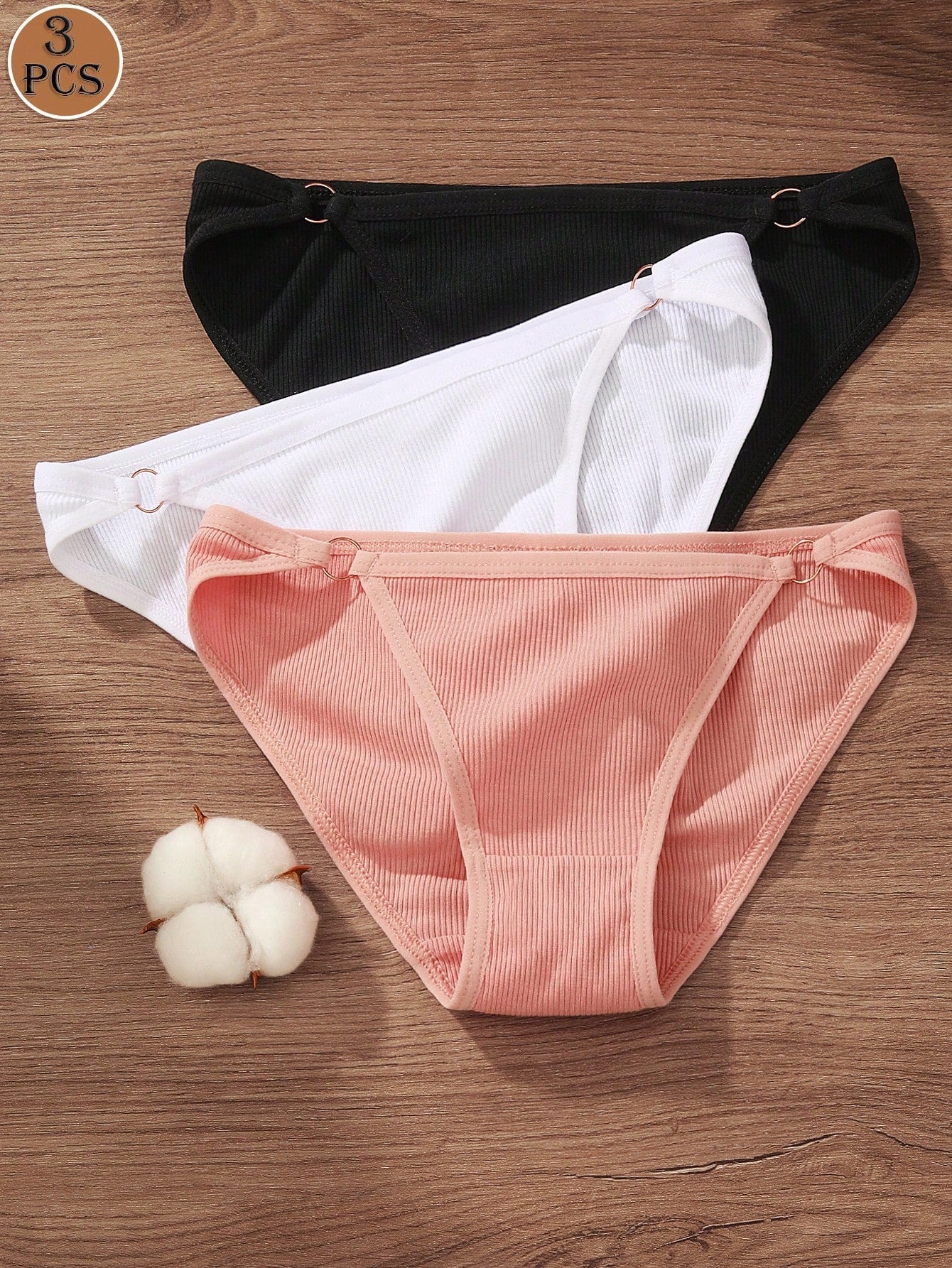 3PCS Women Sexy Low Rise Breathable Intimates Lingerie Soft Brief Multicolor 4