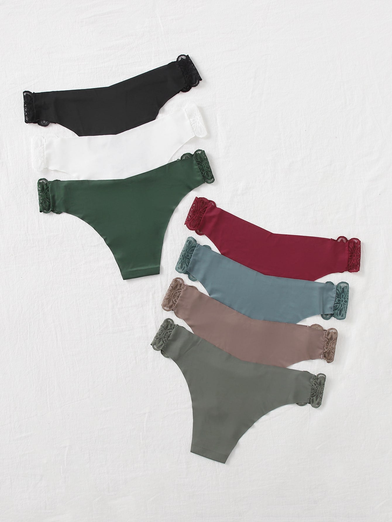7pack Contrast Lace Panty Set