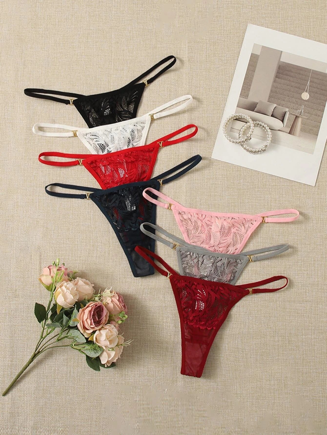 7pack Floral Lace Panty Lingerie