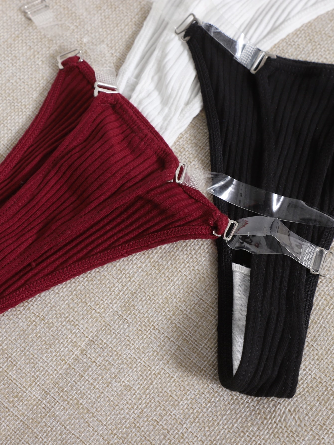 3pack Clear Strap Panty Set