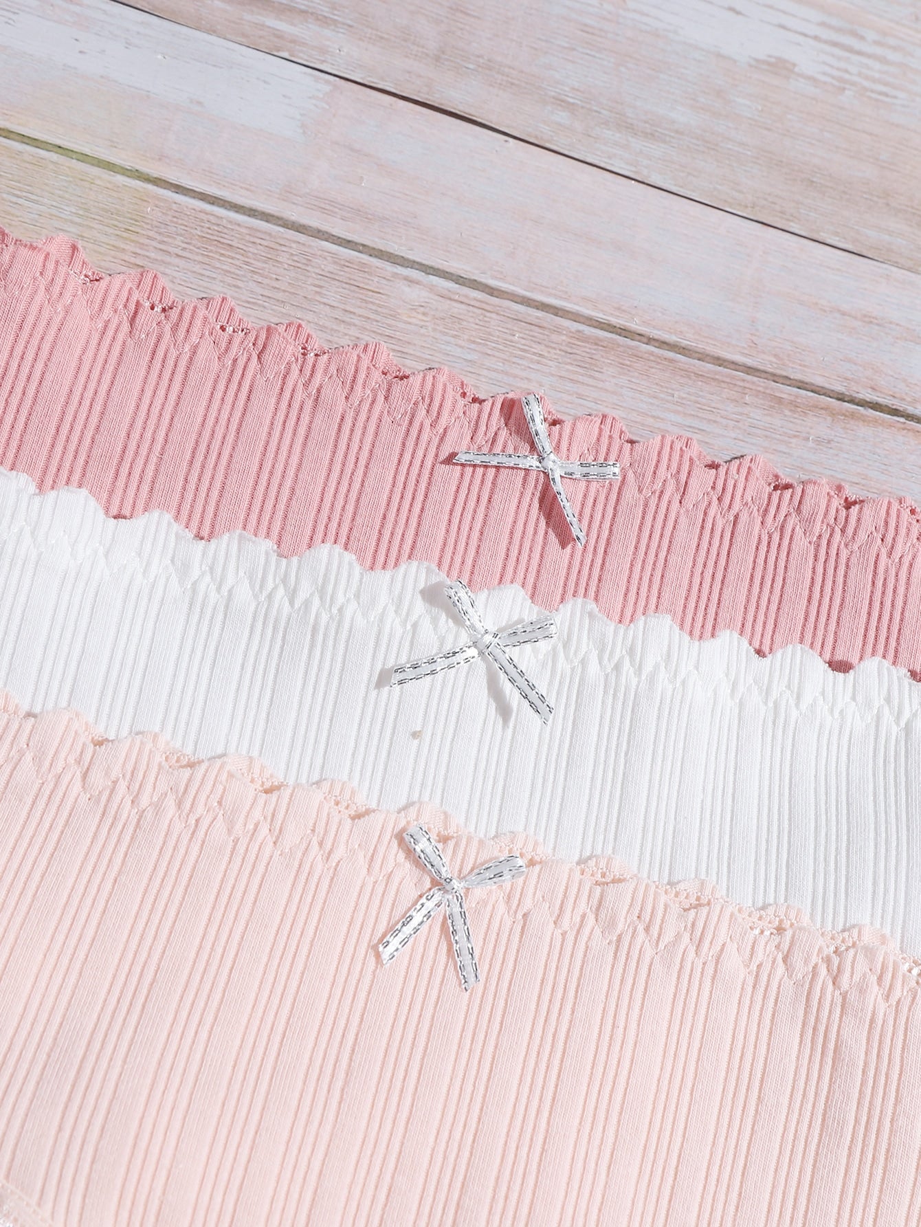 6pack Lace Trim Bow Front Panty