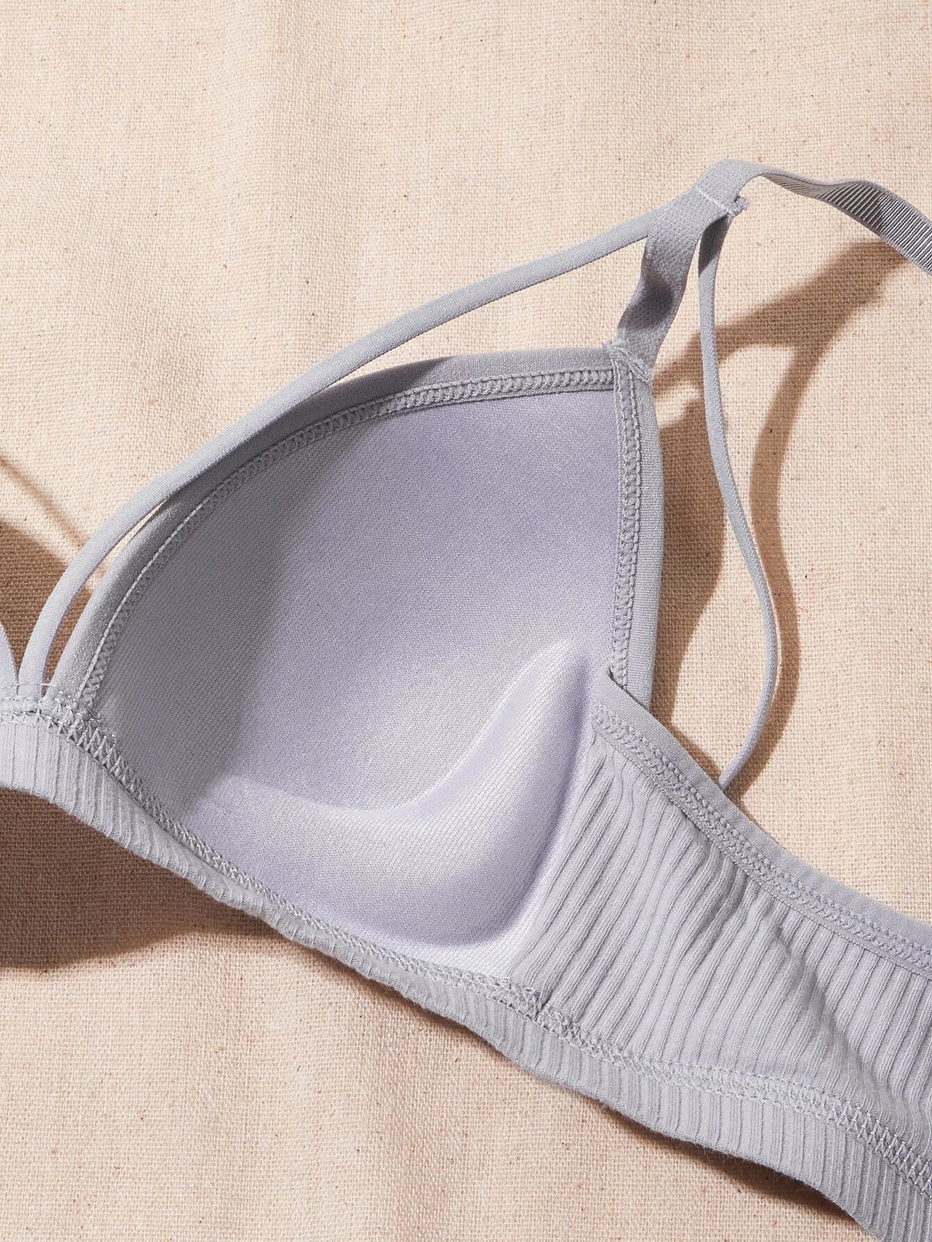 2 Packs Ribbed Harness Bra Set