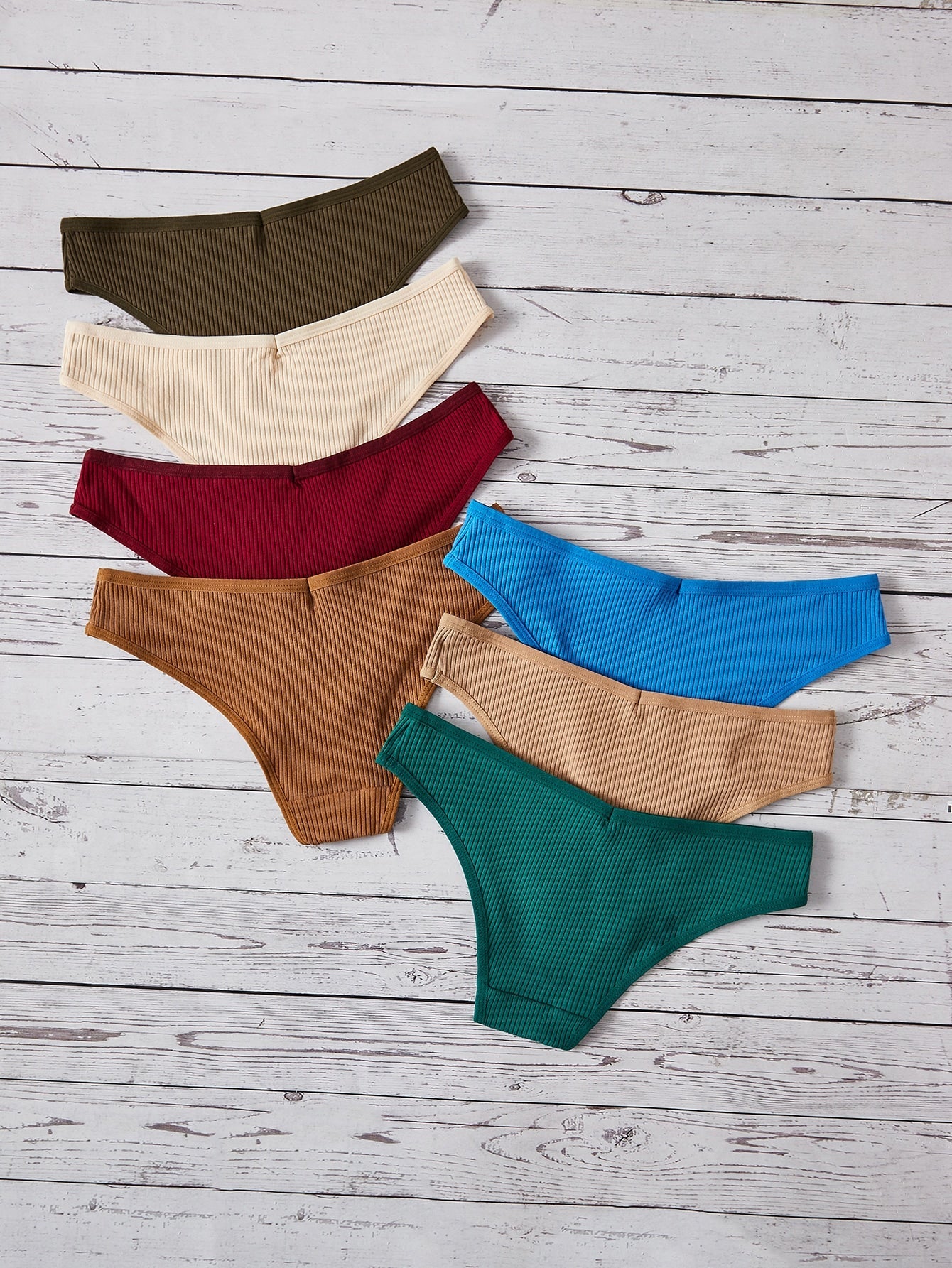 7pack Solid Rib Panty