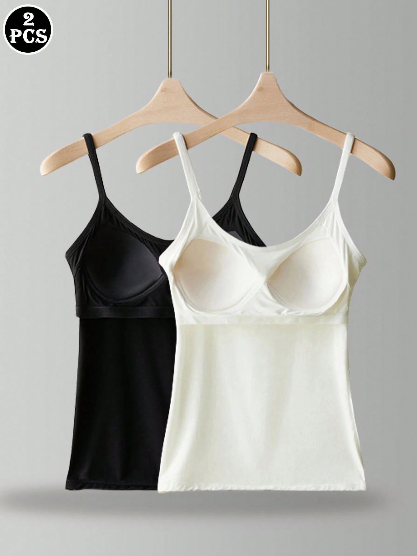 2pcs Camisole With Built-In Bra
