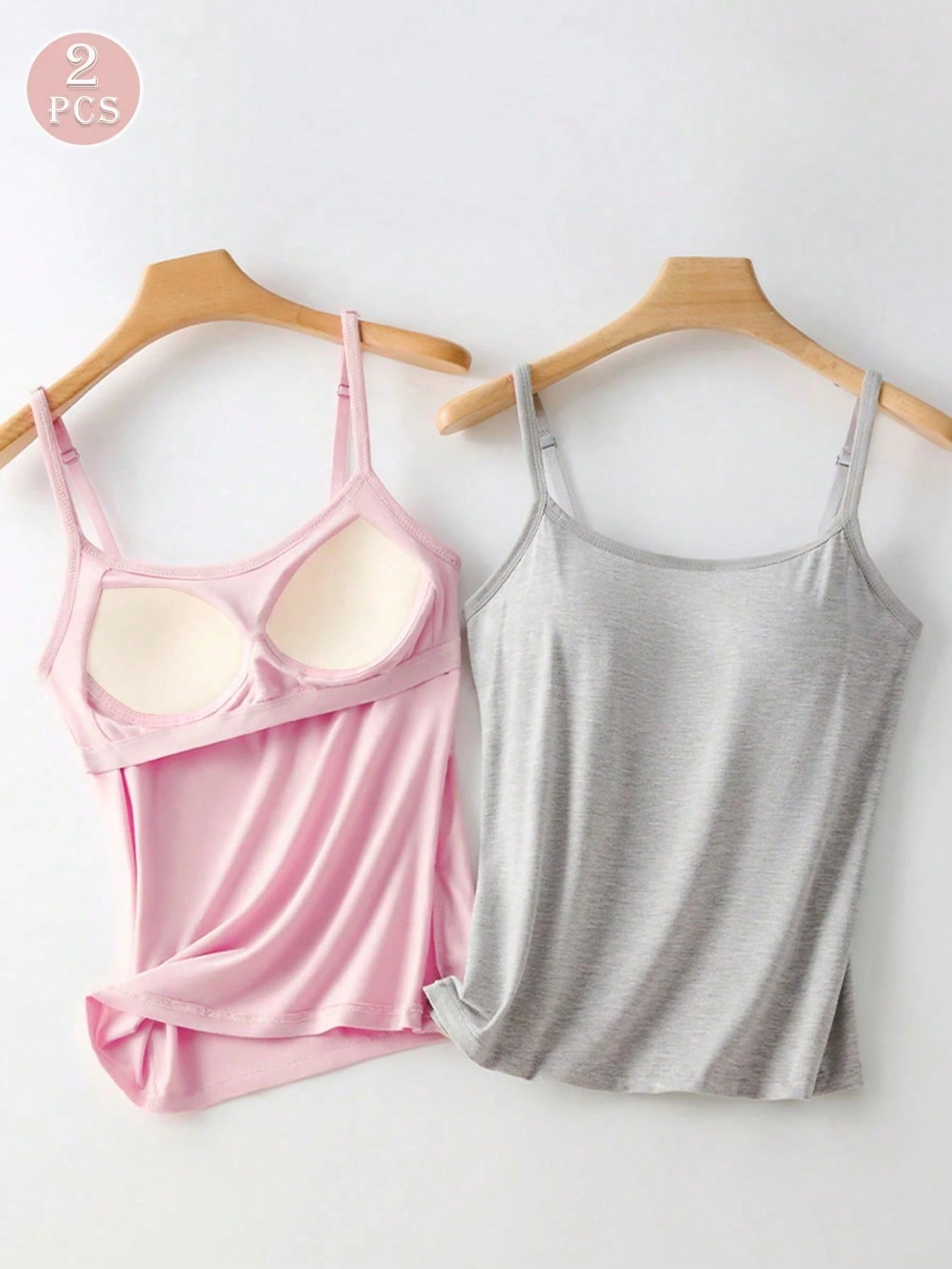 2pcs Camisole With Built-In Bra