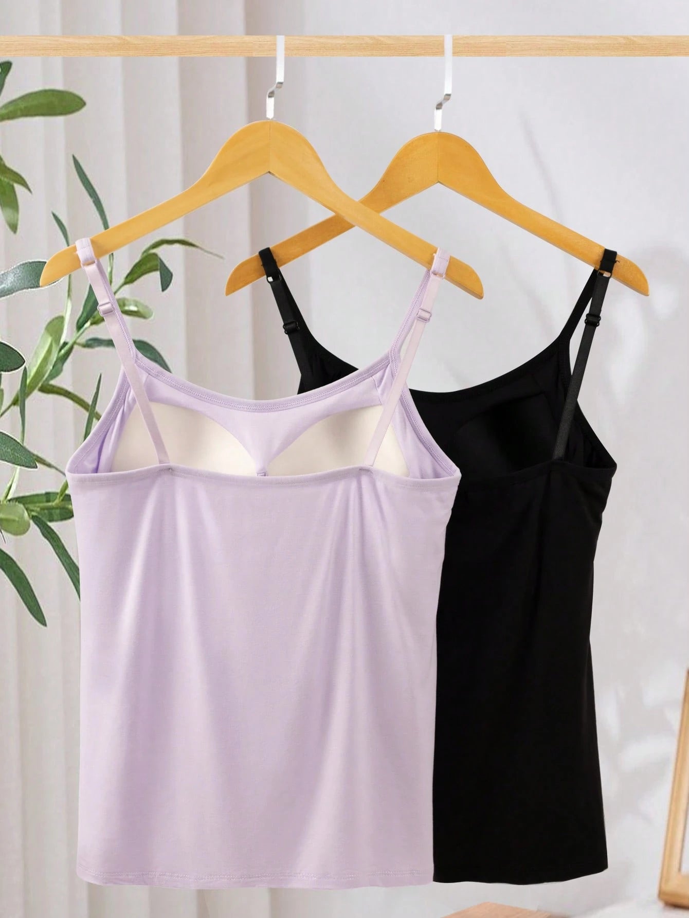 2pcs Camisole With Built-In Bra