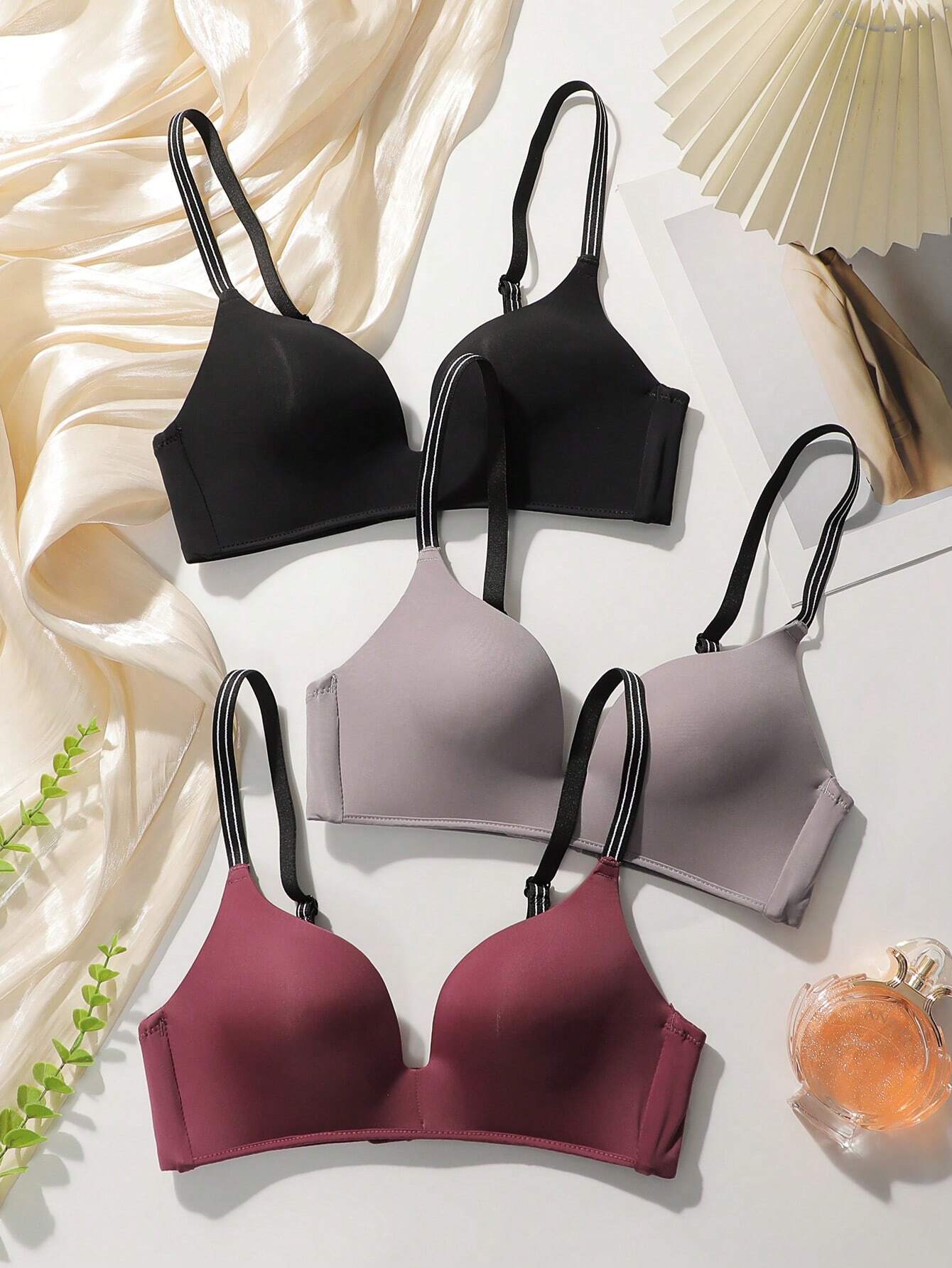 Letter Print Strap Bra Set 3pack Sports