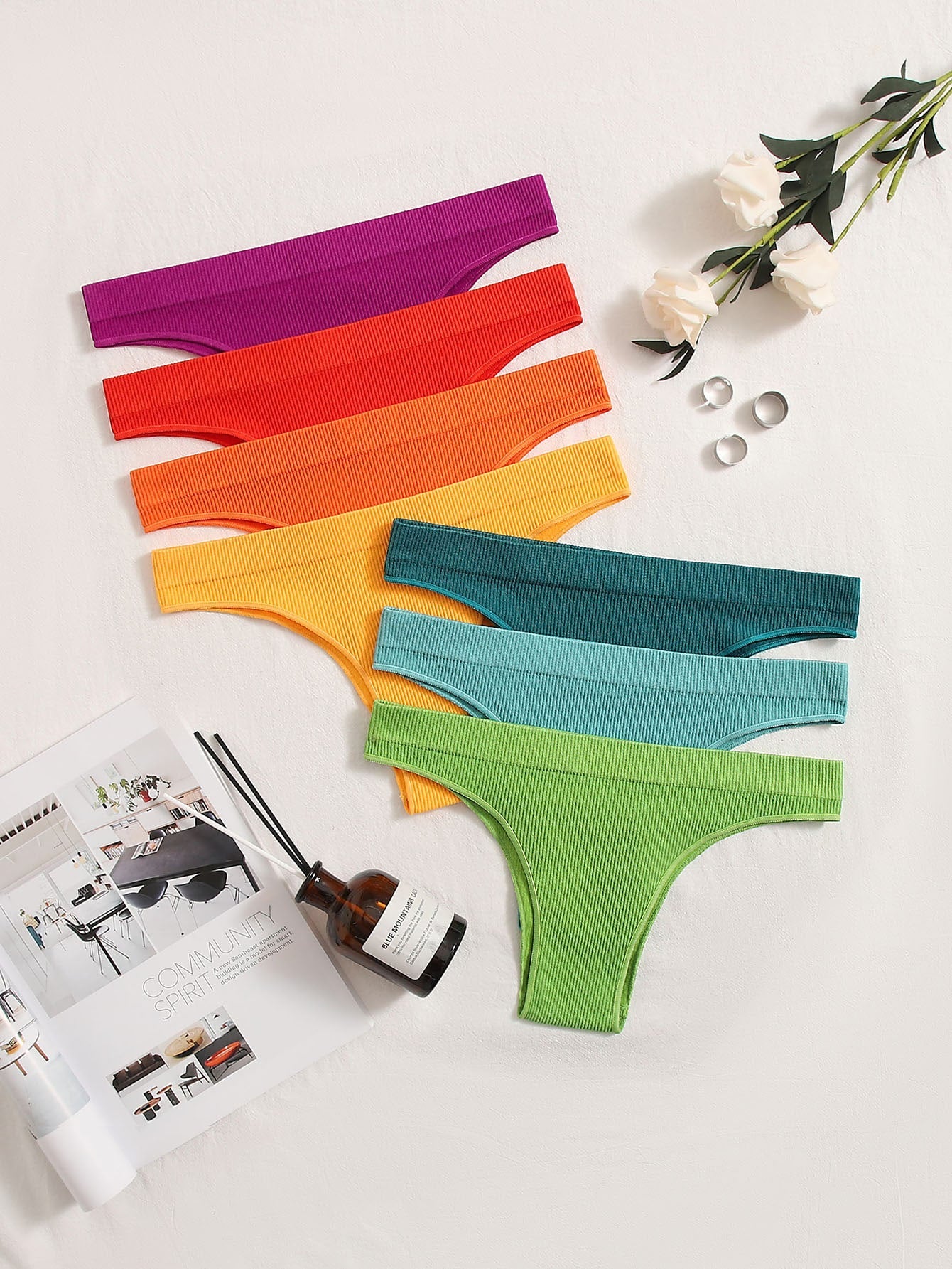 7pack Solid Seamless Panty