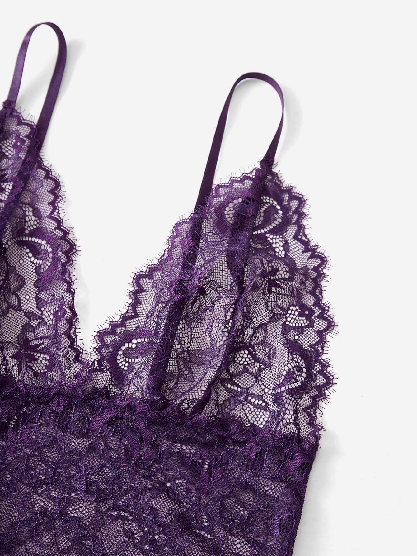 3pack Contrast Lace Mesh Lingerie Set & Robe & Belt