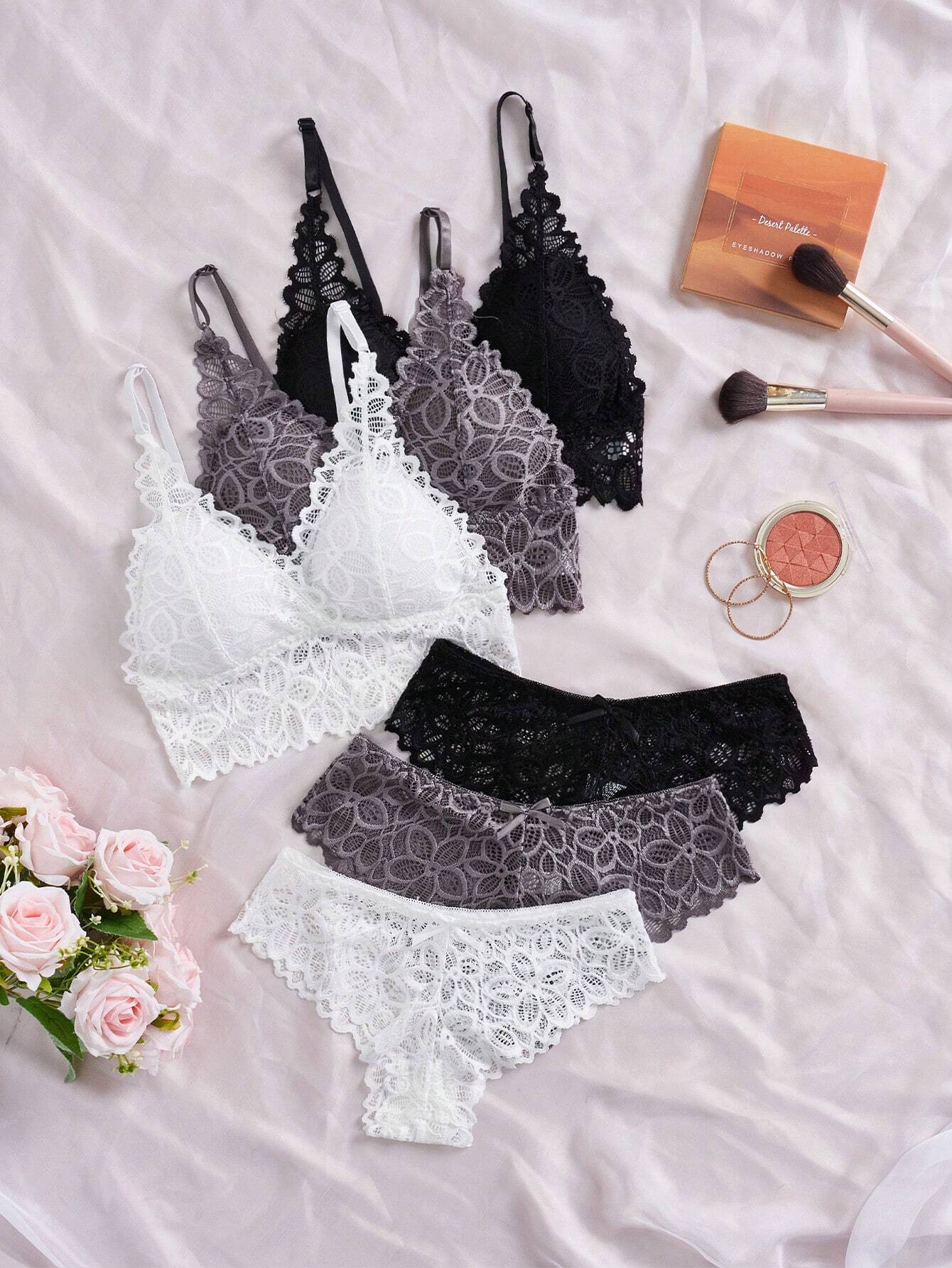 Women's Lace Decorated Bra Set