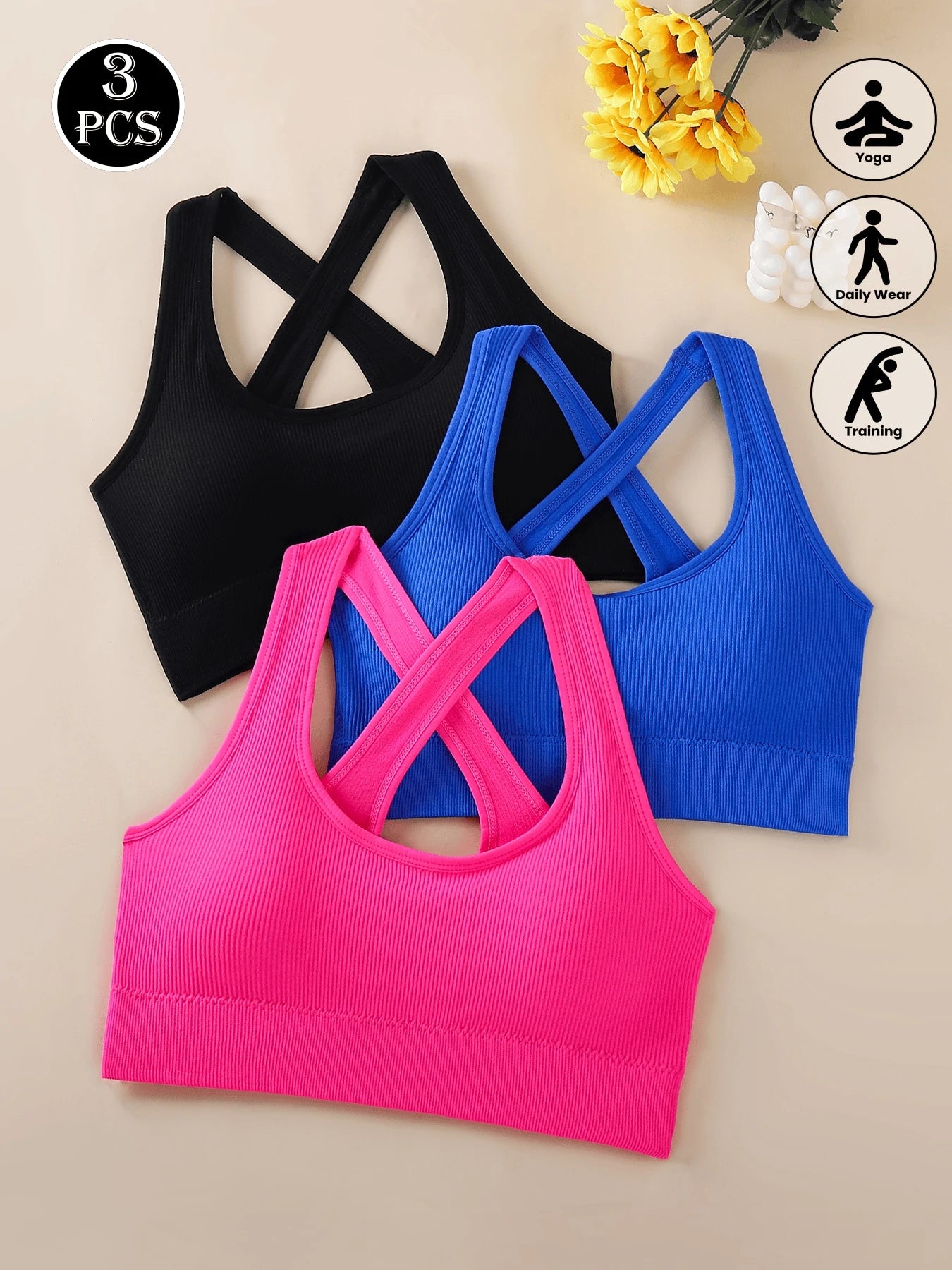 Racerback Yoga Gym Fitness Crop Top Bras