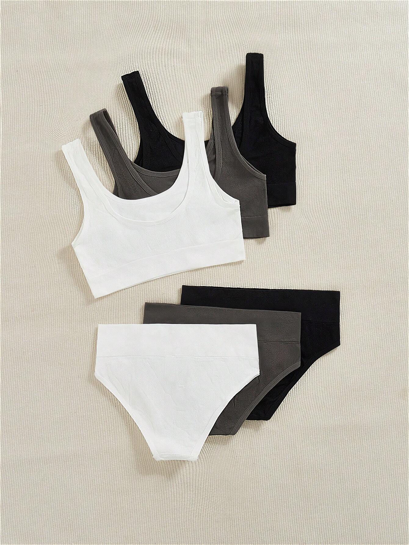3pcs Seamless Minimalist Everyday Underwear Set