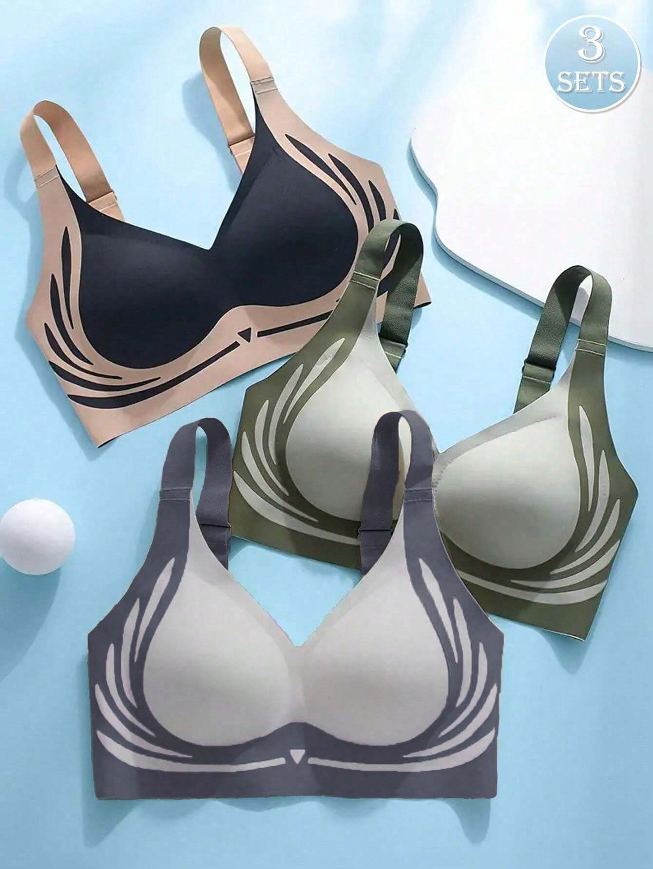 3pcs Seamless Wireless Bra