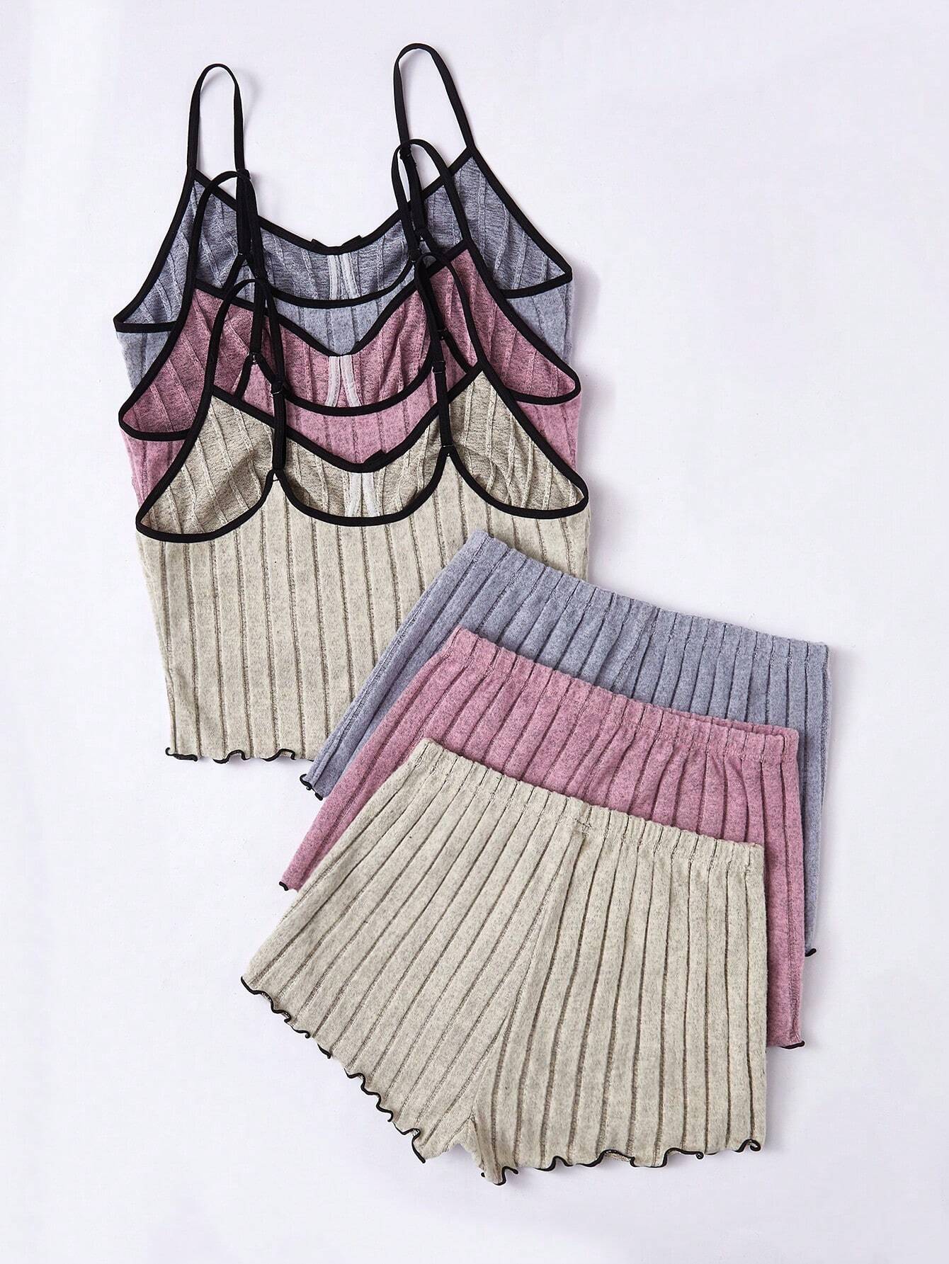 Women Casual Bow Decor Cami Top & Shorts