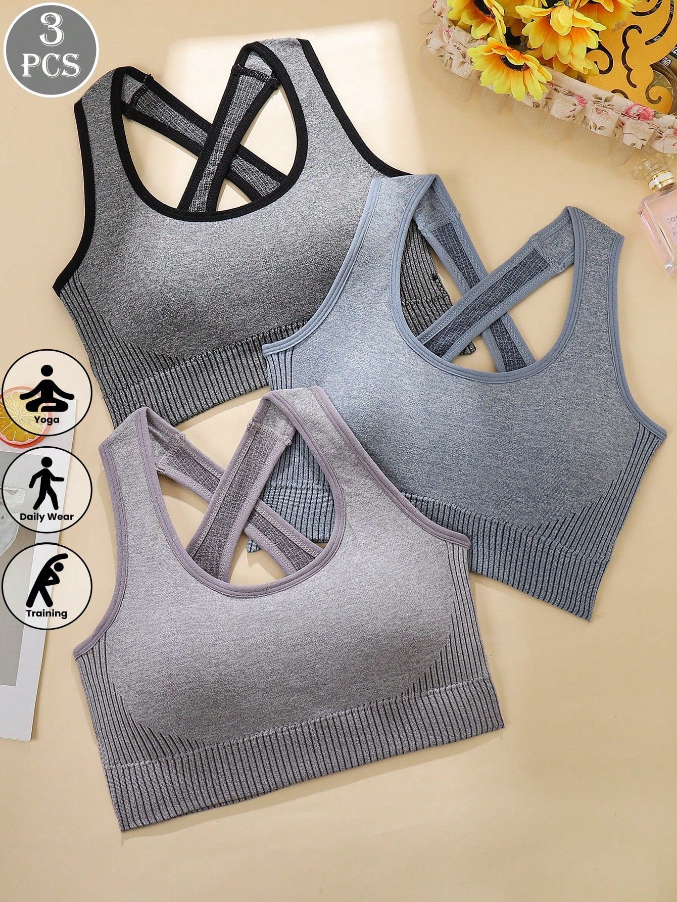 Racerback Yoga Gym Fitness Crop Top Bras