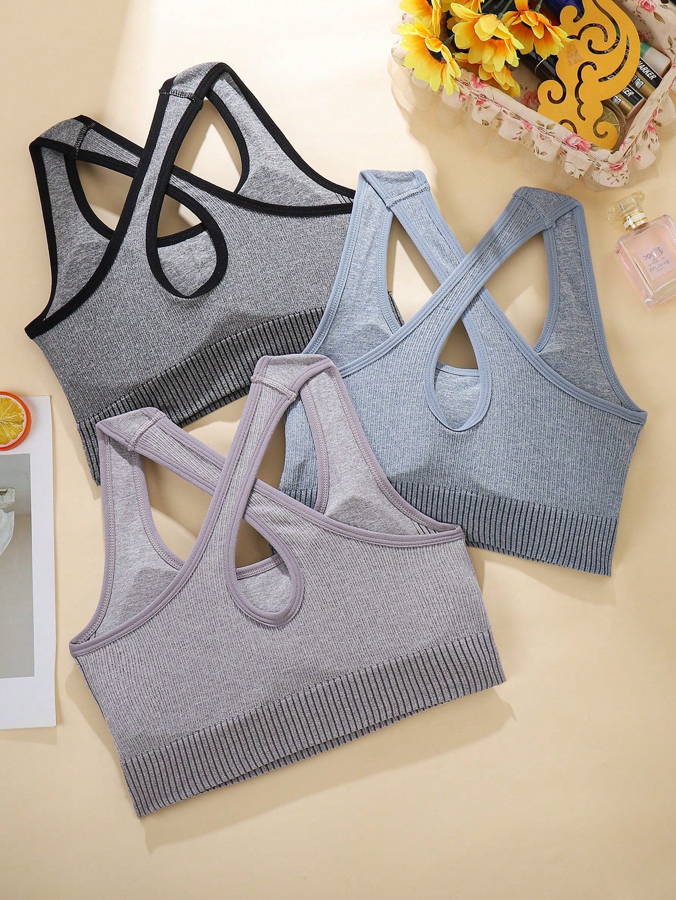 Racerback Yoga Gym Fitness Crop Top Bras