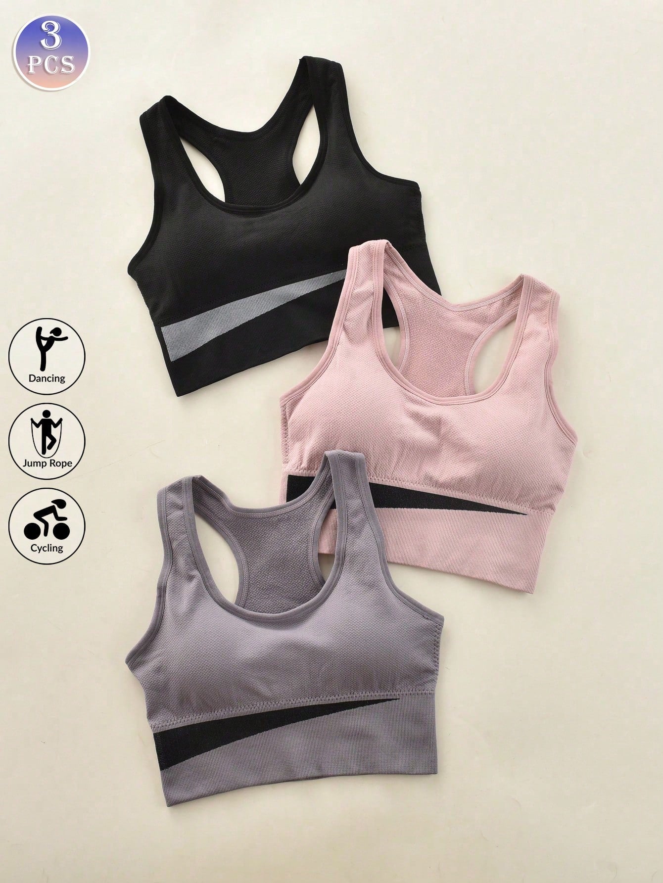 Women Colorful Wireless Shockproof Sports Bra For Running