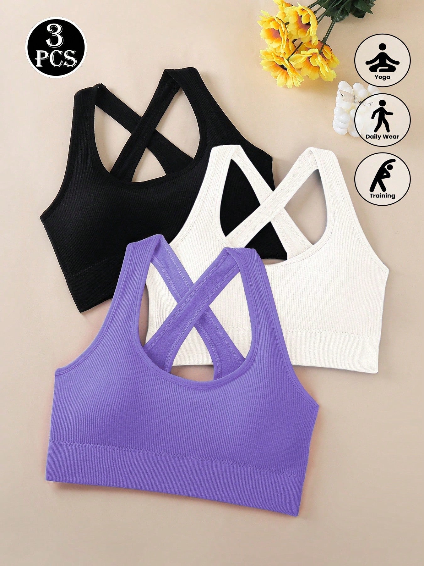 Racerback Yoga Gym Fitness Crop Top Bras