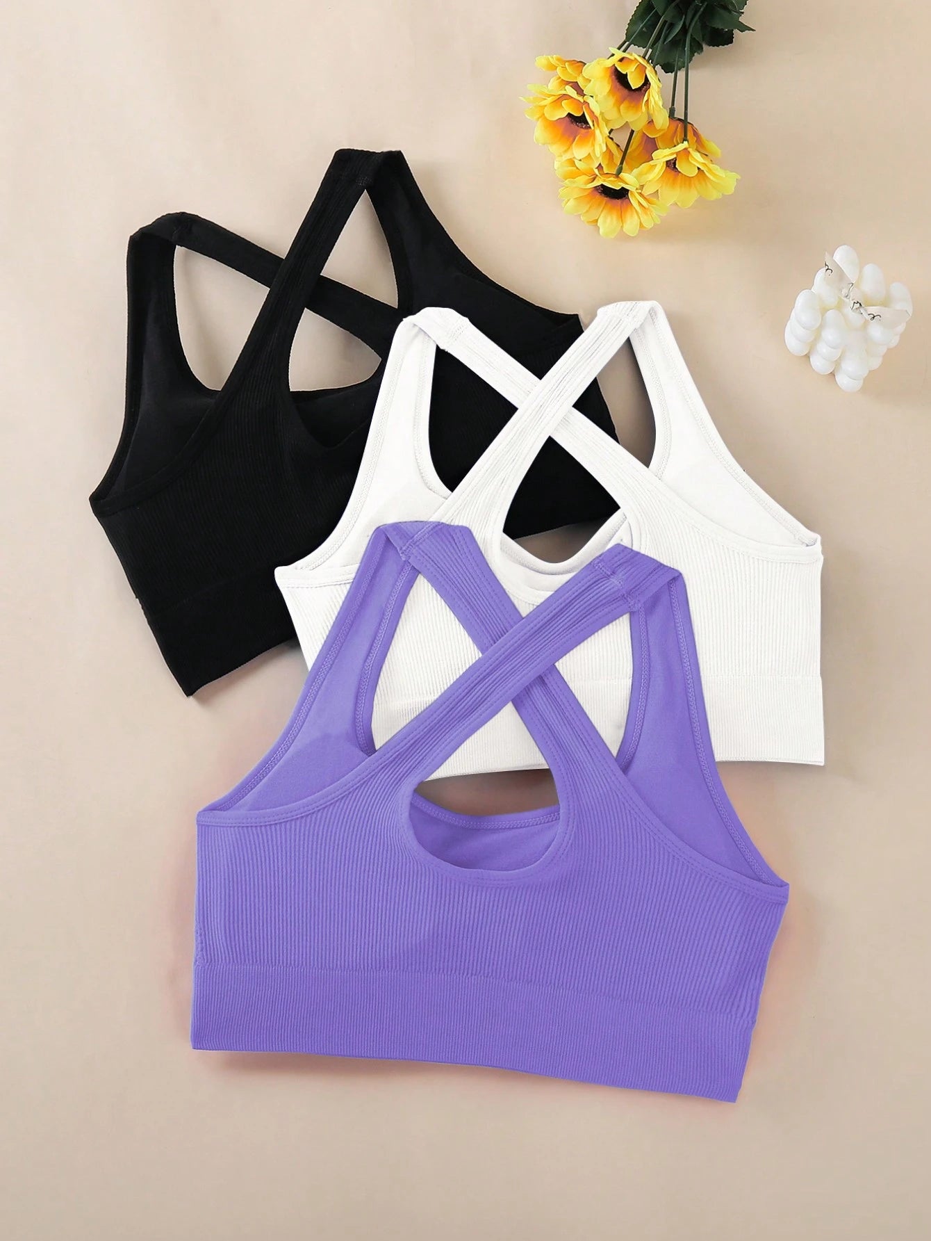 Racerback Yoga Gym Fitness Crop Top Bras