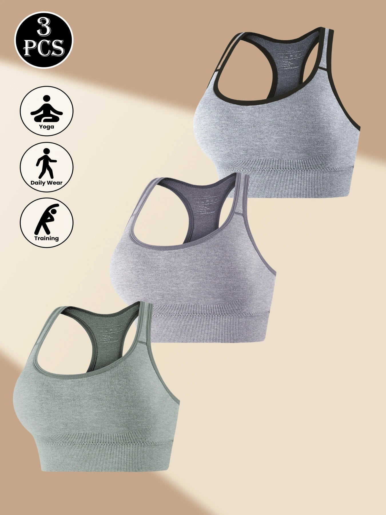 3pcs/Set Women Sporting Bra