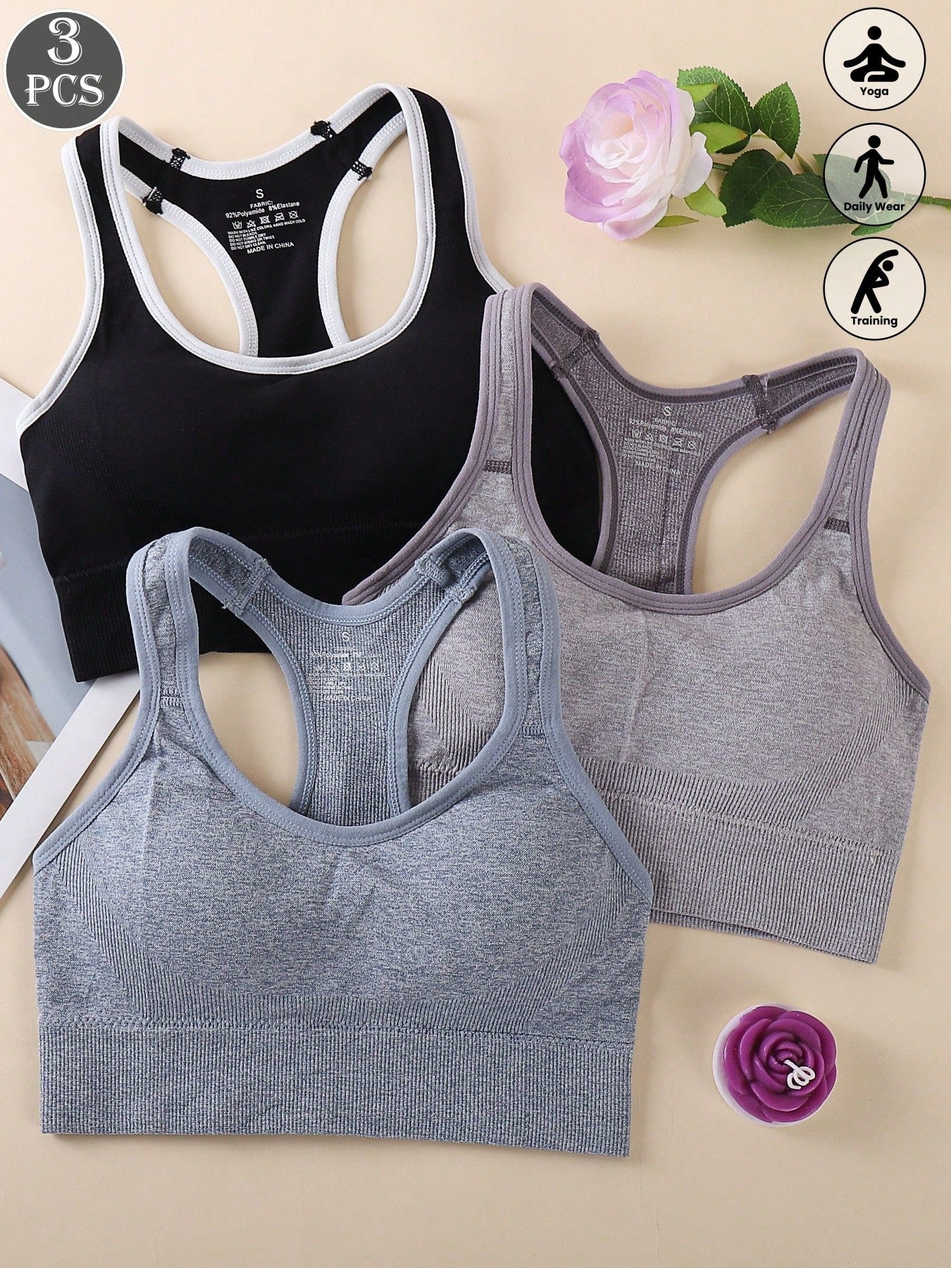 3pcs/Set Women Sporting Bra