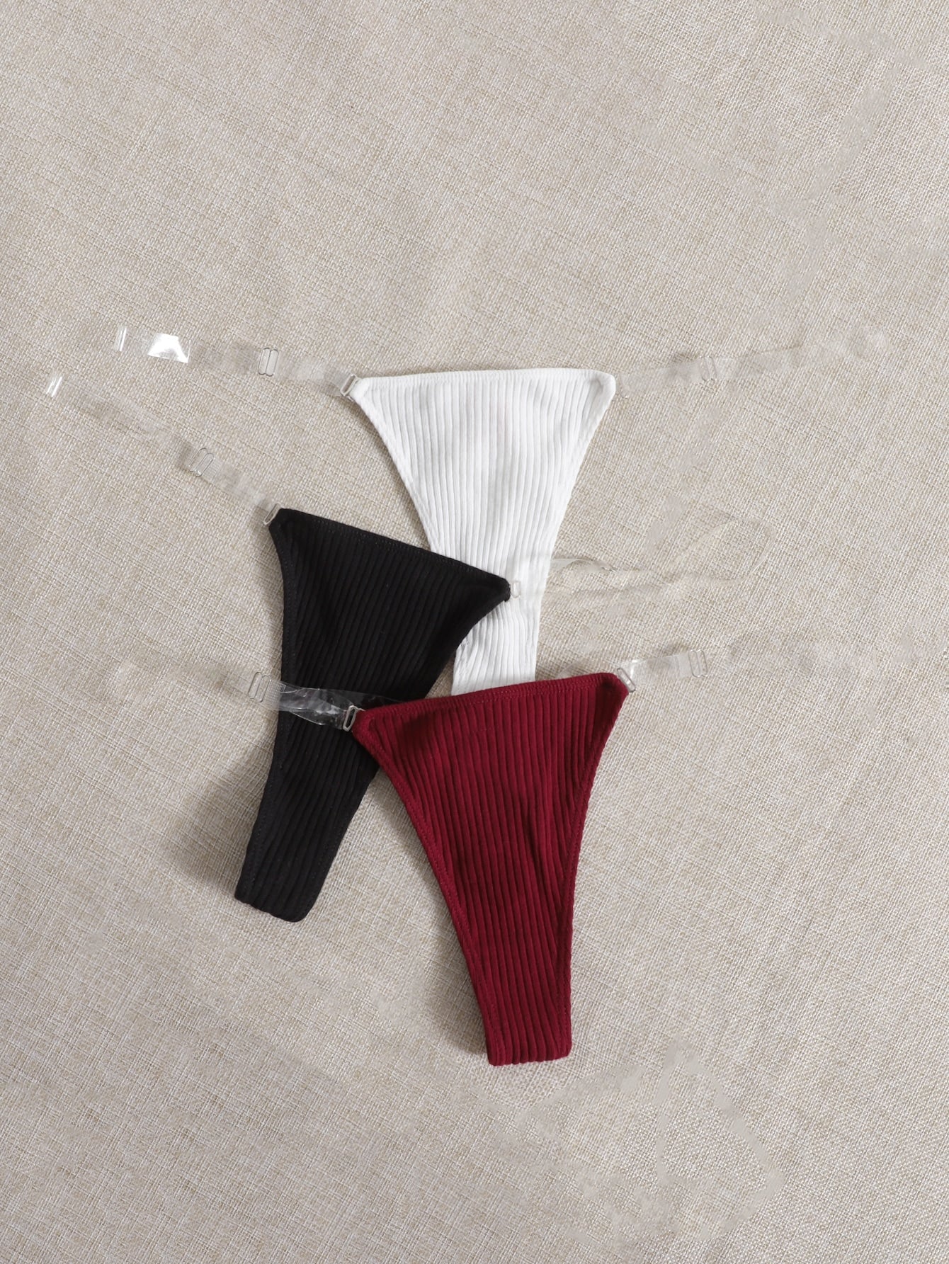 3pack Clear Strap Panty Set