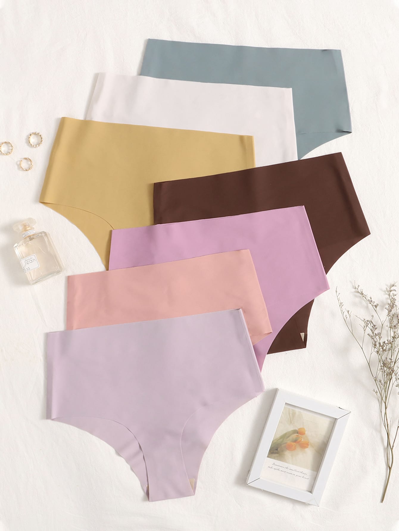 7pack Solid No Show Panty Set