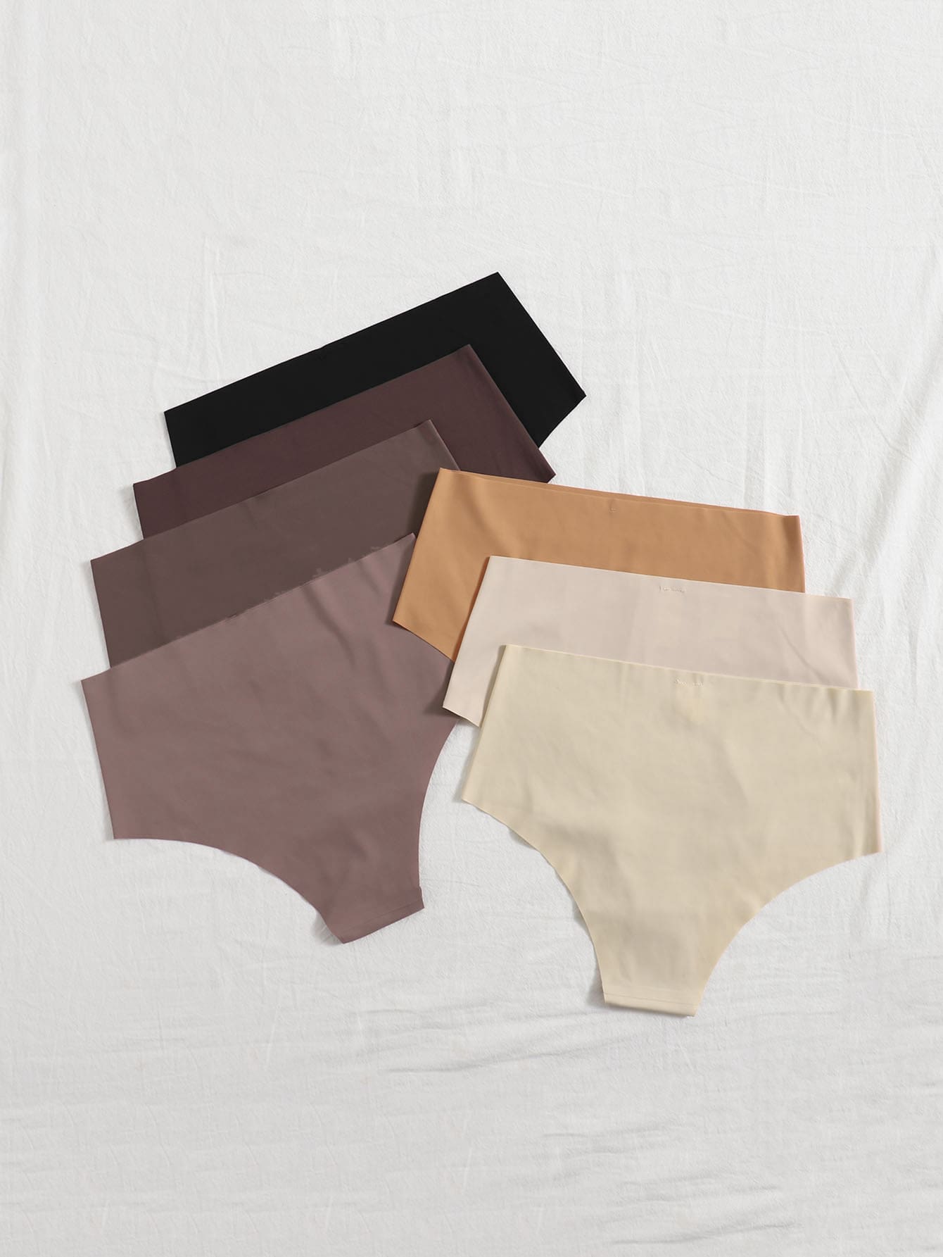 7pack Solid No Show Panty Set