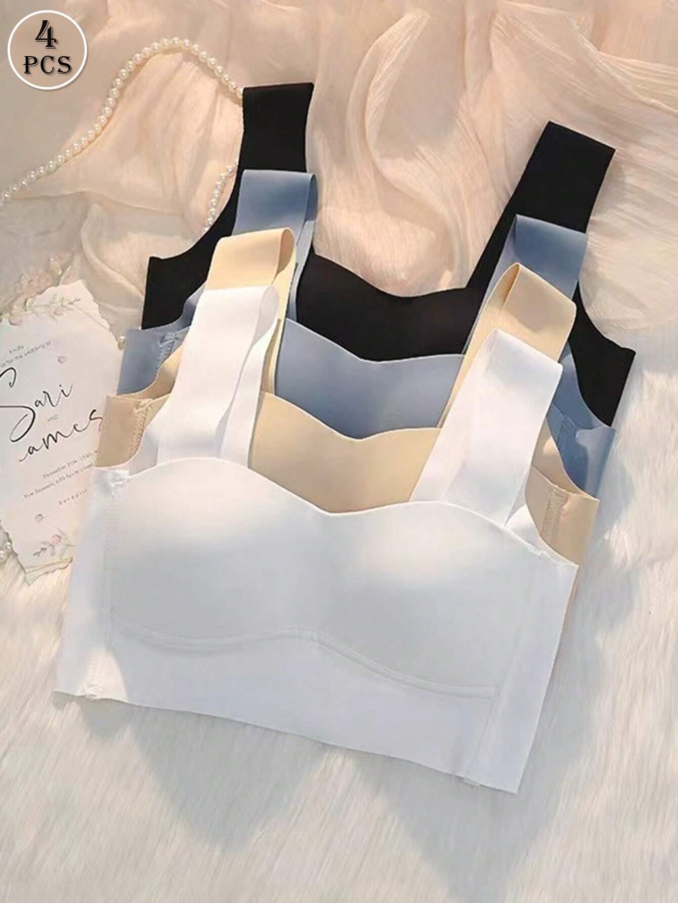 4pcs/Pack Seamless Soft Wireless Bras
