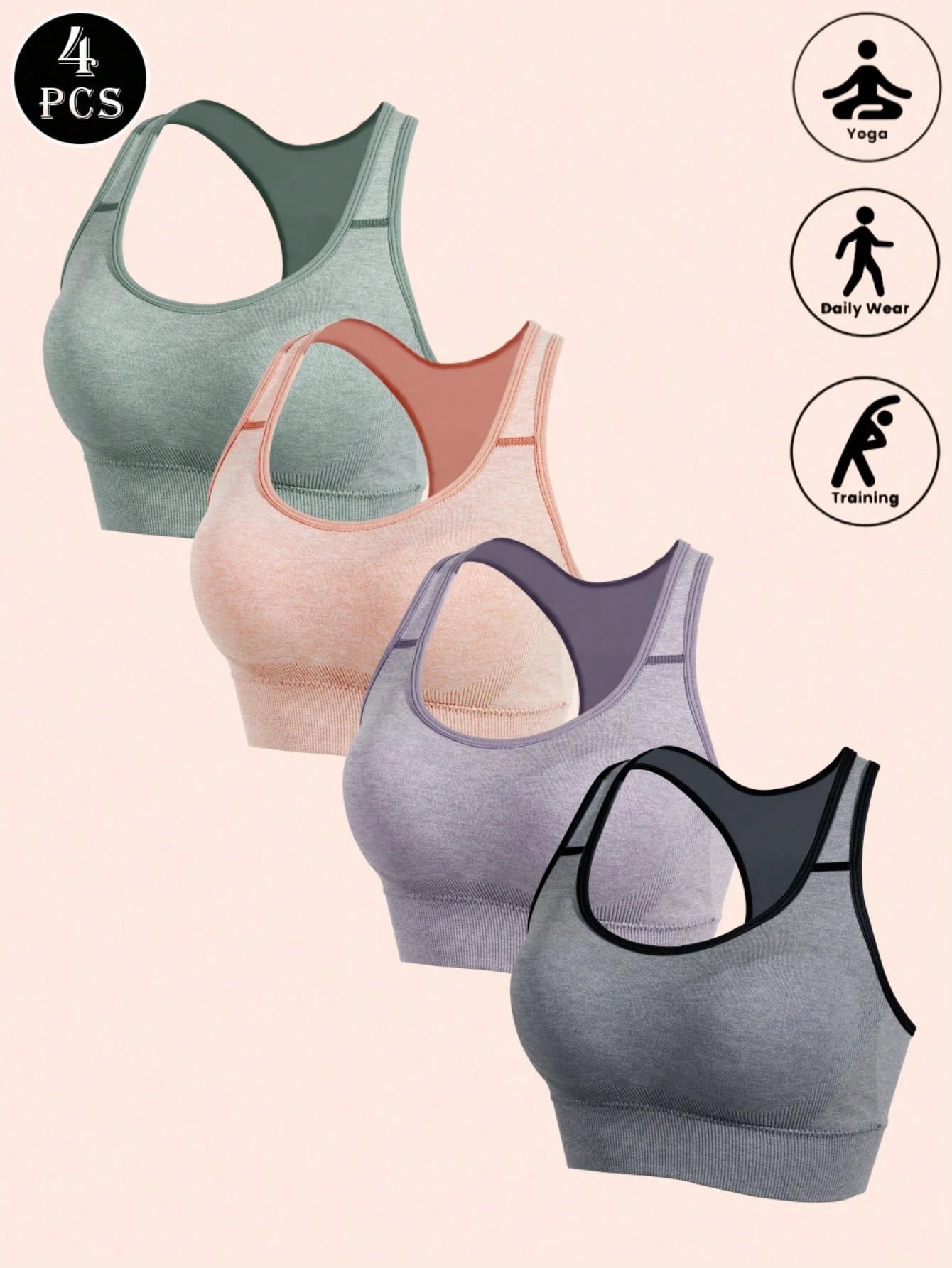 4pcs Women Sports Camisole Set