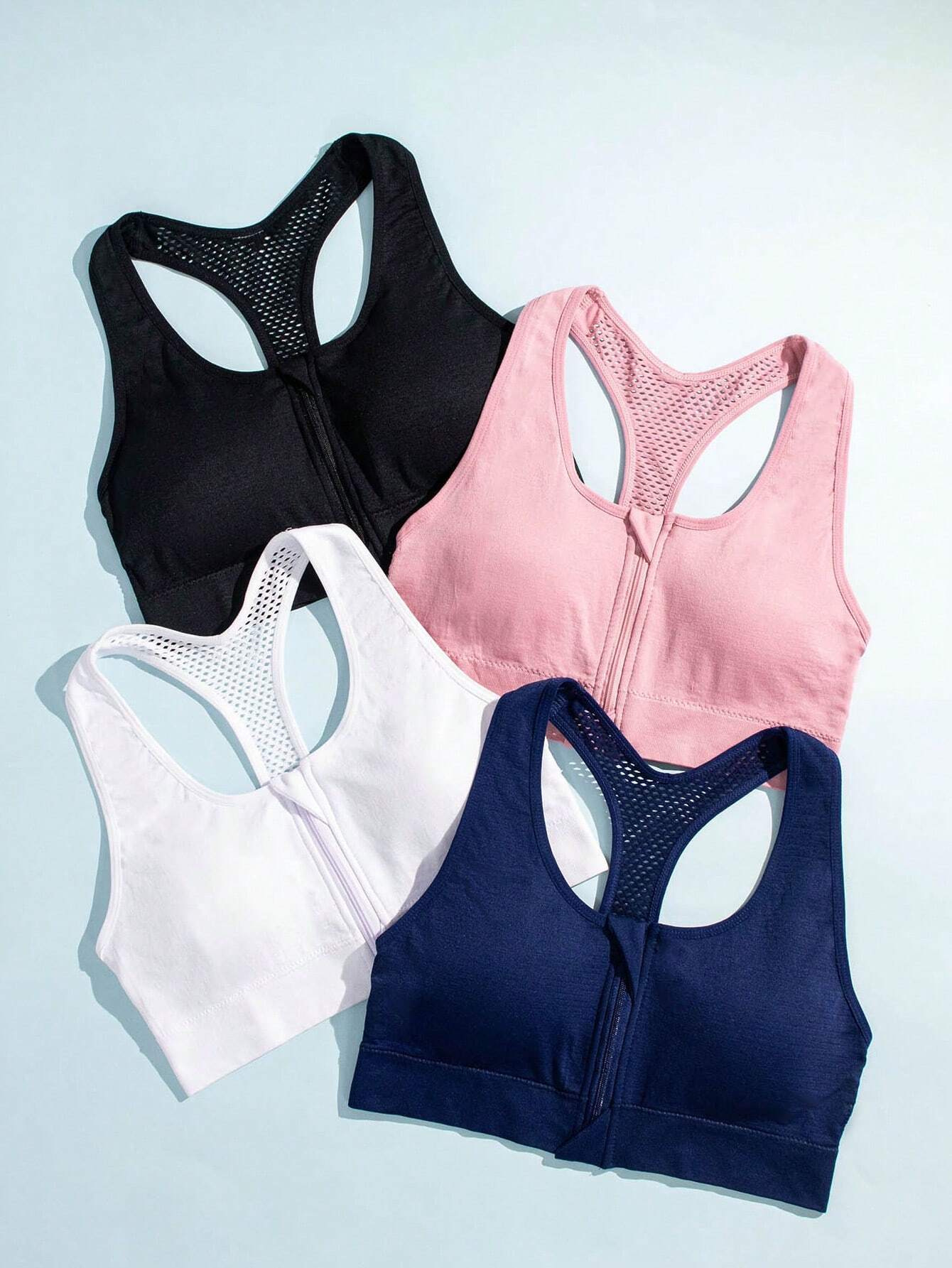 Front Zipper Elastic Short Style Women's Brassiere