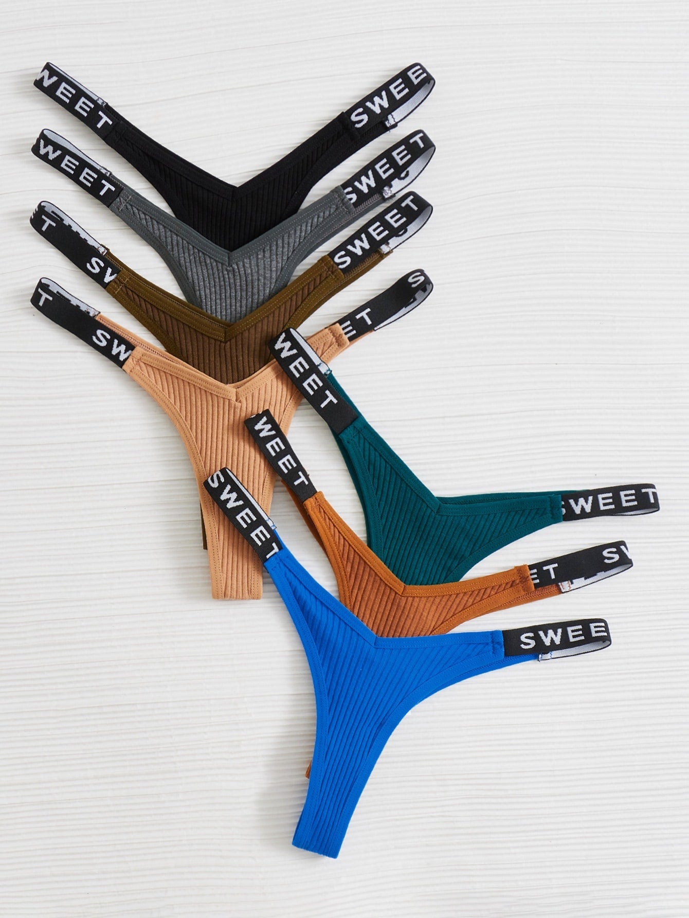 7pack Letter Tape Panty Set