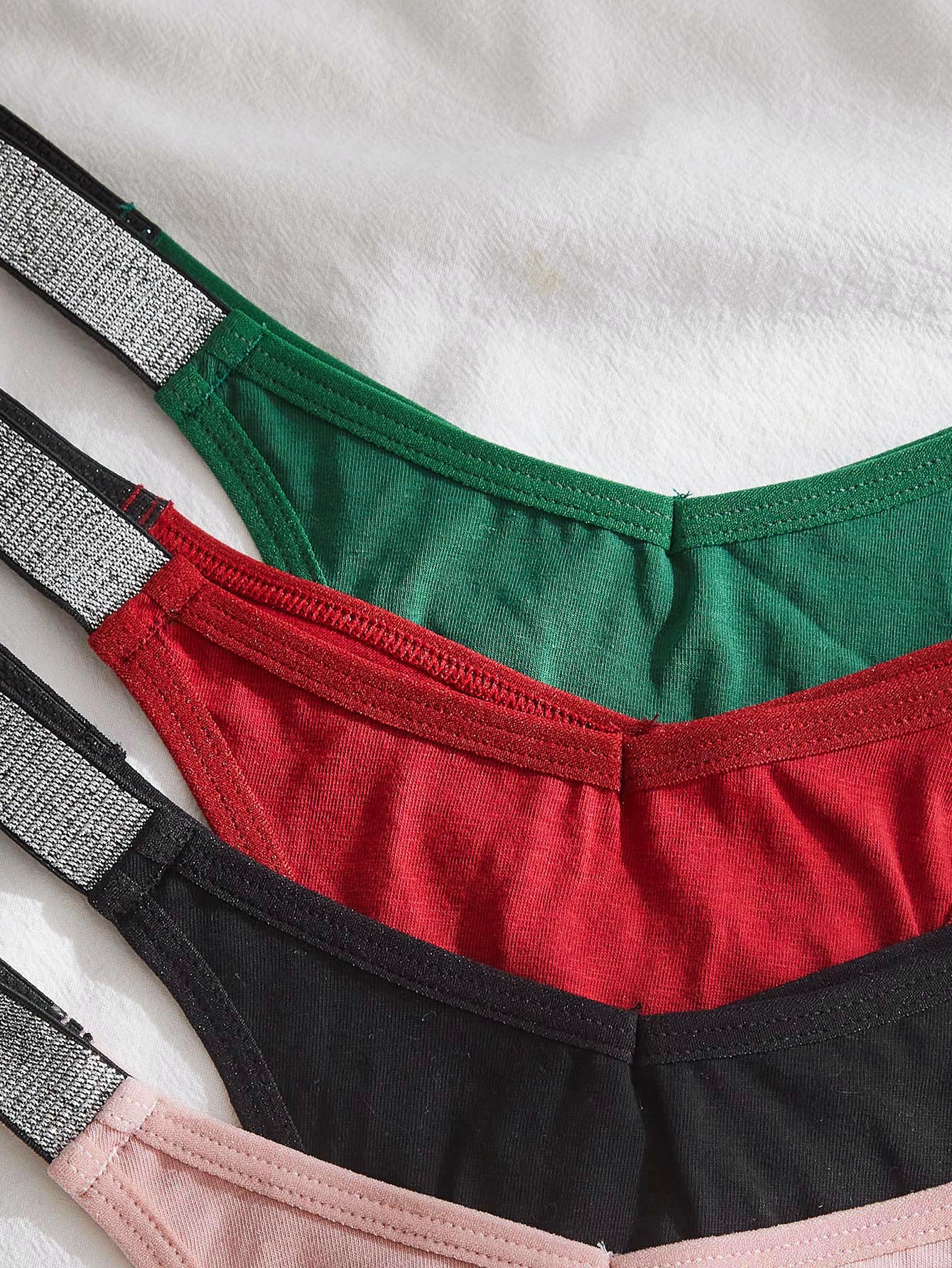 7pack Contrast Tape No Show Panty Set