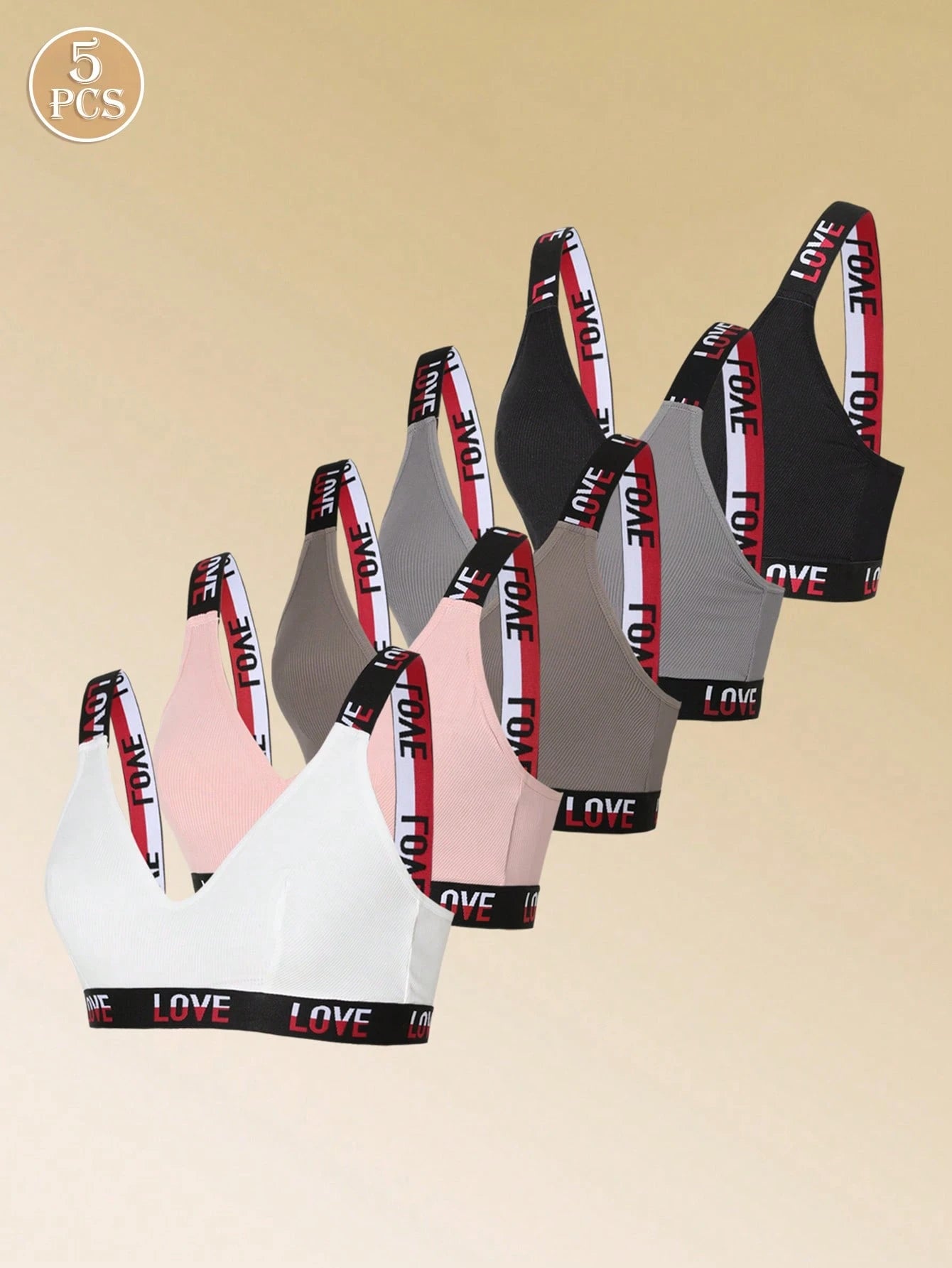 Padless Letter Strap Bra